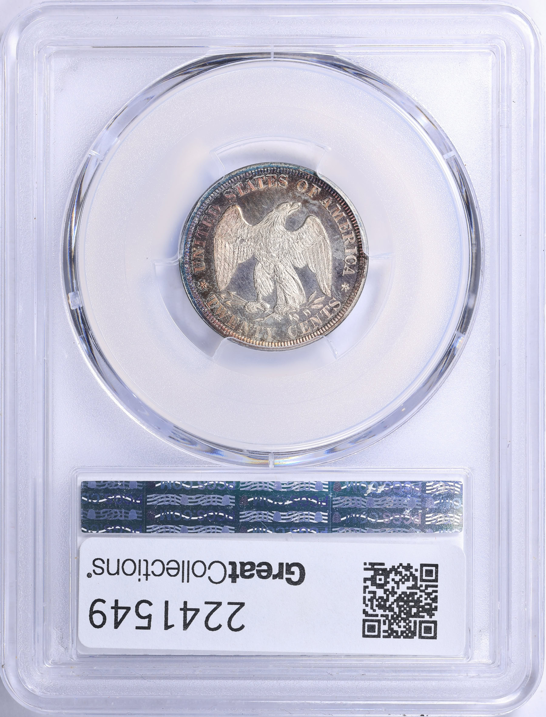 ヘブンセント　クリープ 1878 Twenty-Cent Piece PCGS Proof-64 (Toned) (Item 2241549
