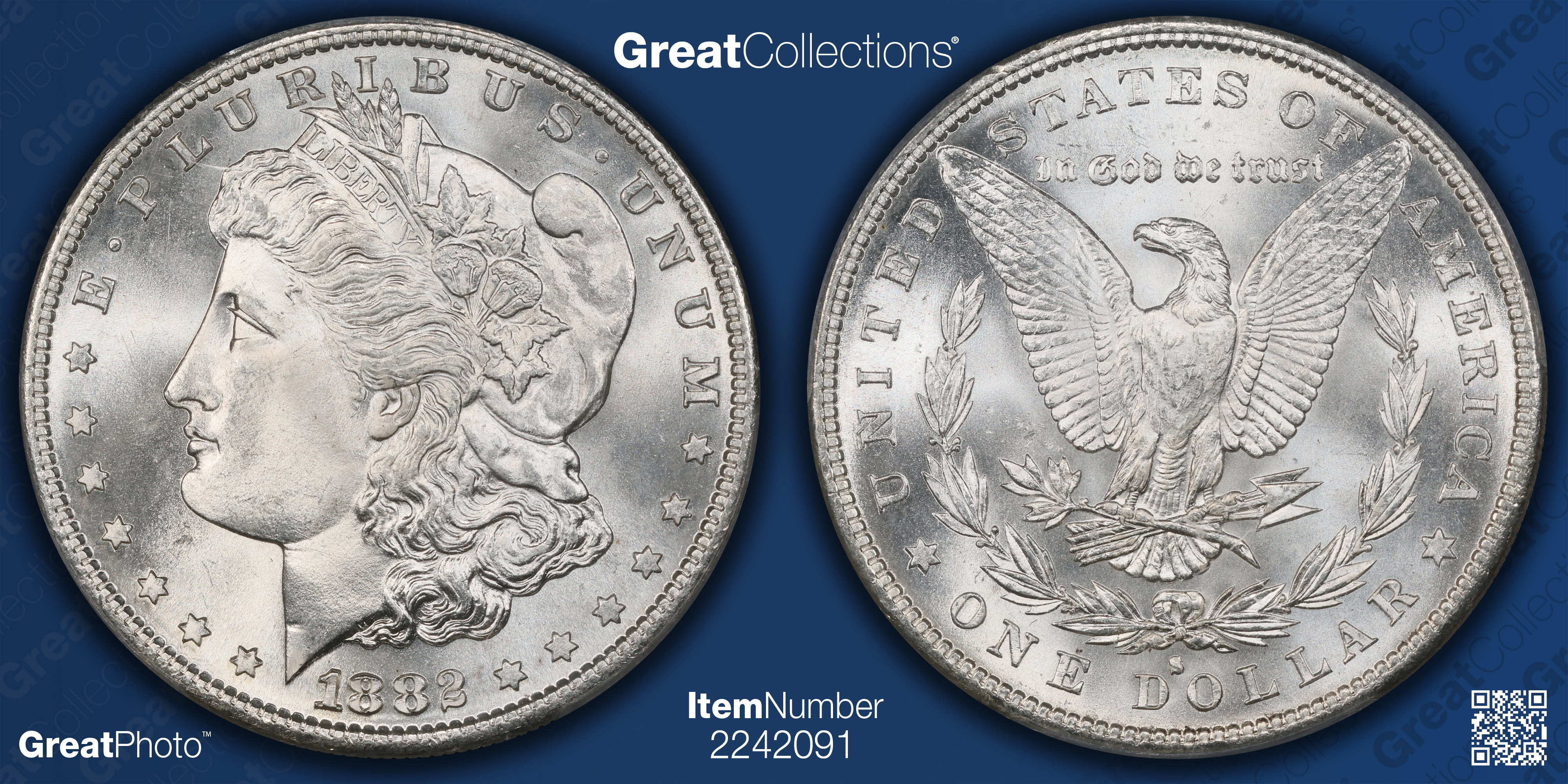 1882-S Morgan Silver Dollar PCGS MS-67+ (CAC Green) (Item 2242091
