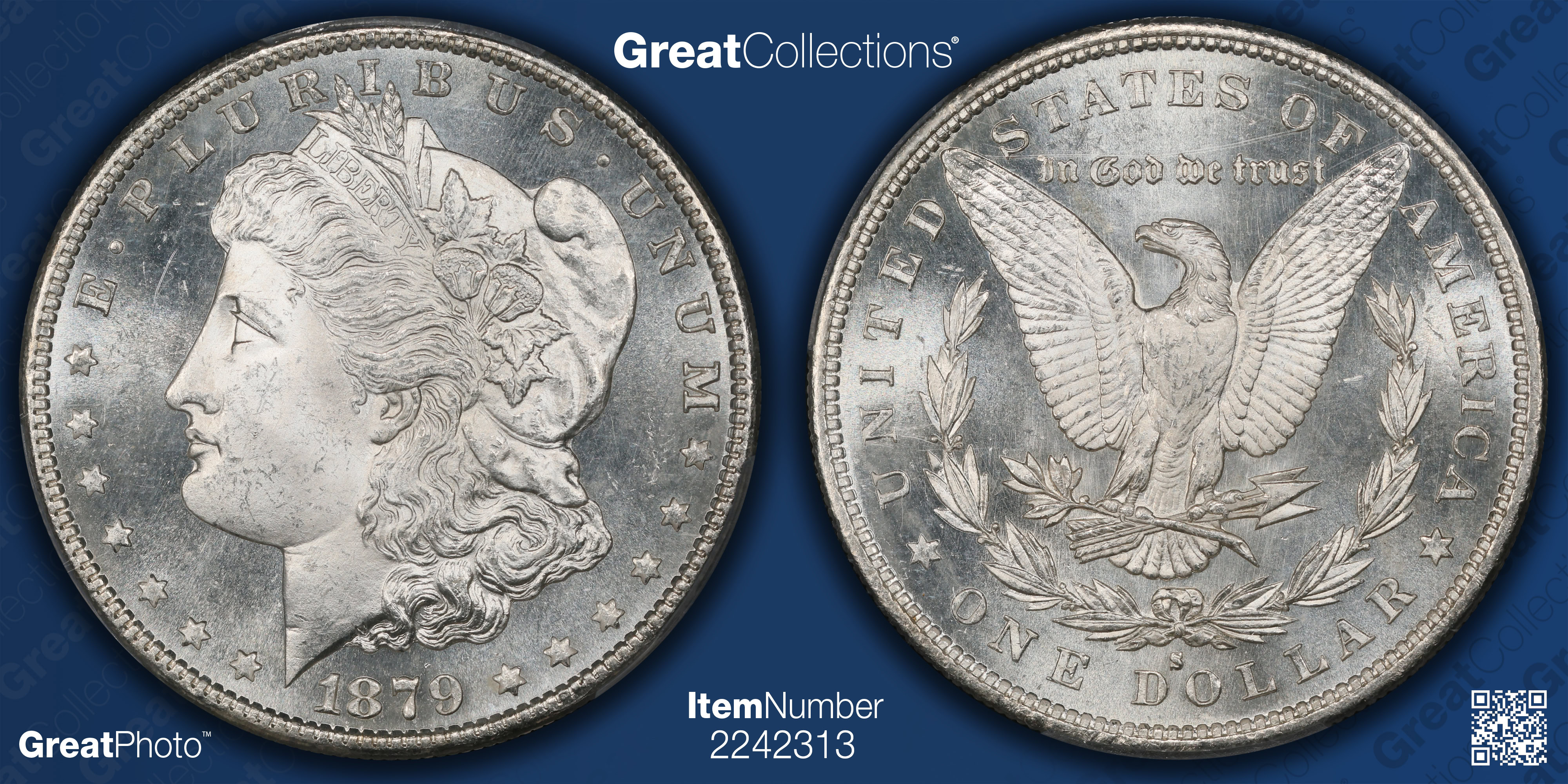 1879-S Morgan Silver Dollar PCGS MS-65 (CAC Green) (Item 2242313