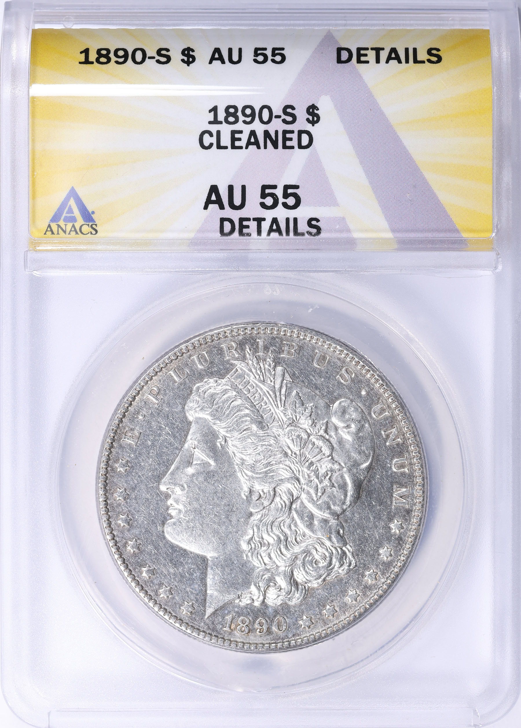 1890-S Morgan Silver Dollar ANACS AU-55 Details (Item 2244178