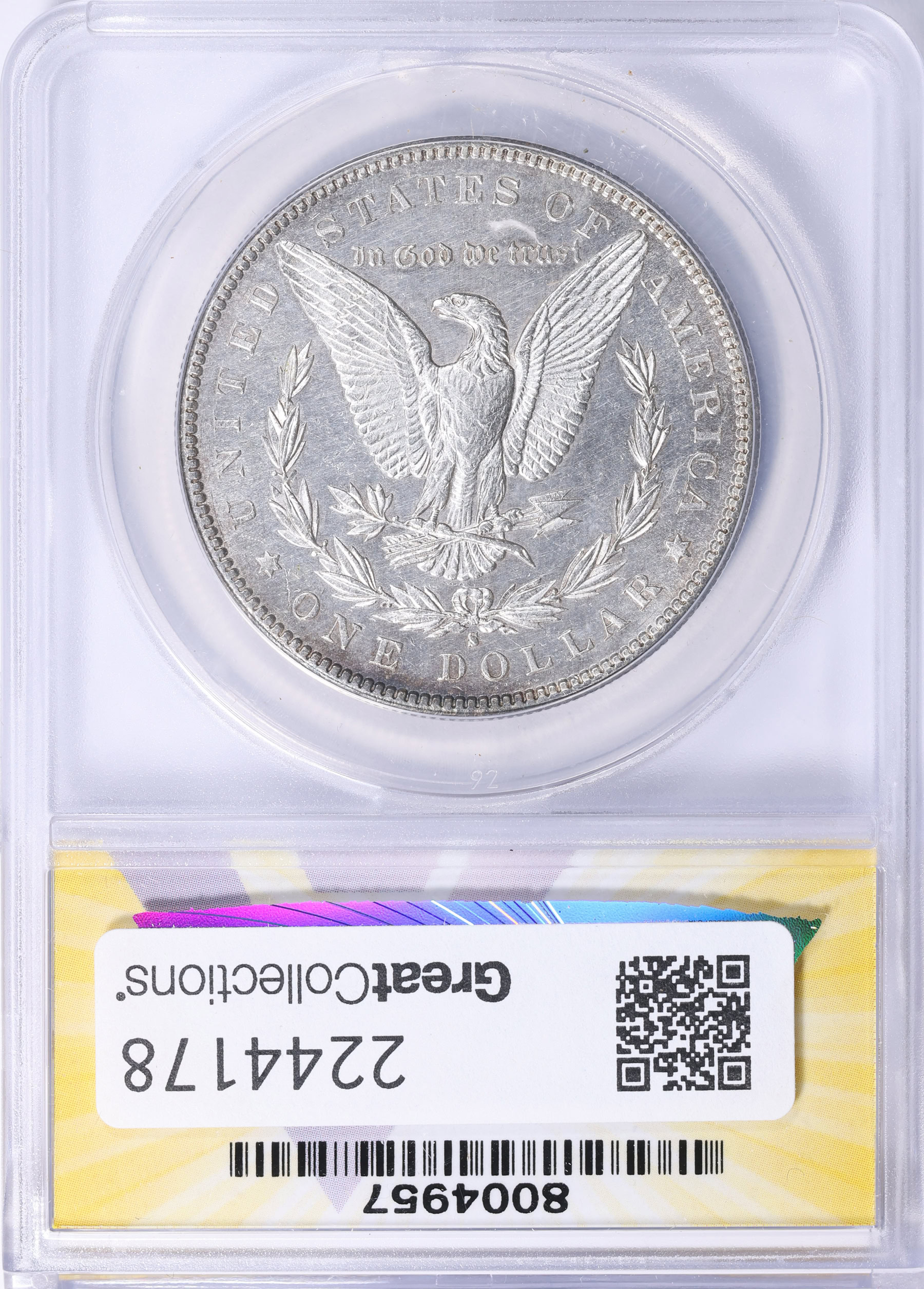 ゆ*み様 2020&2008アメリカイーグル銀貨2枚セット PCGS ANACS 1890-S Morgan Silver Dollar ANACS AU-55 Details (Item 2244178