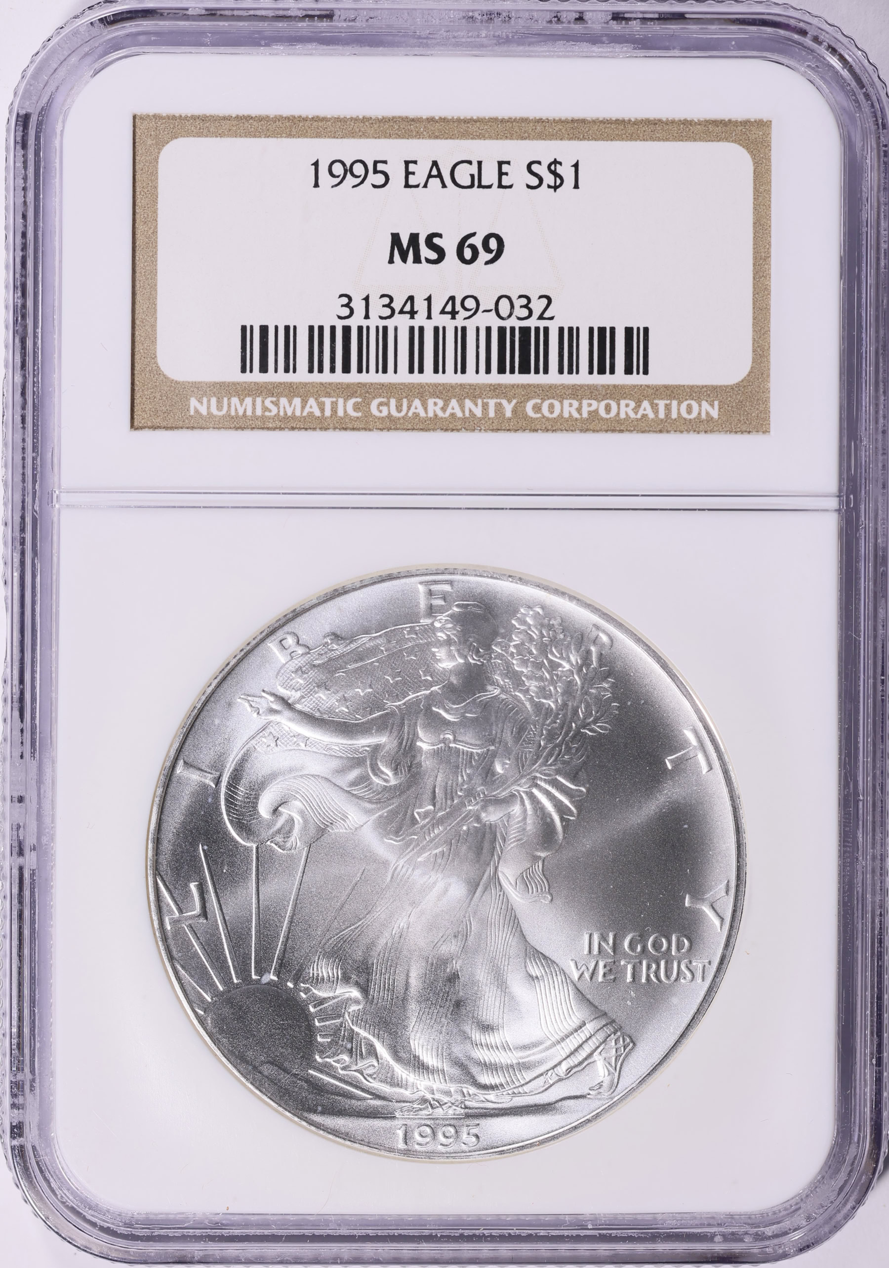 1995 $1 Silver Eagle NGC MS-69 (Item 2244427) | GreatCollections