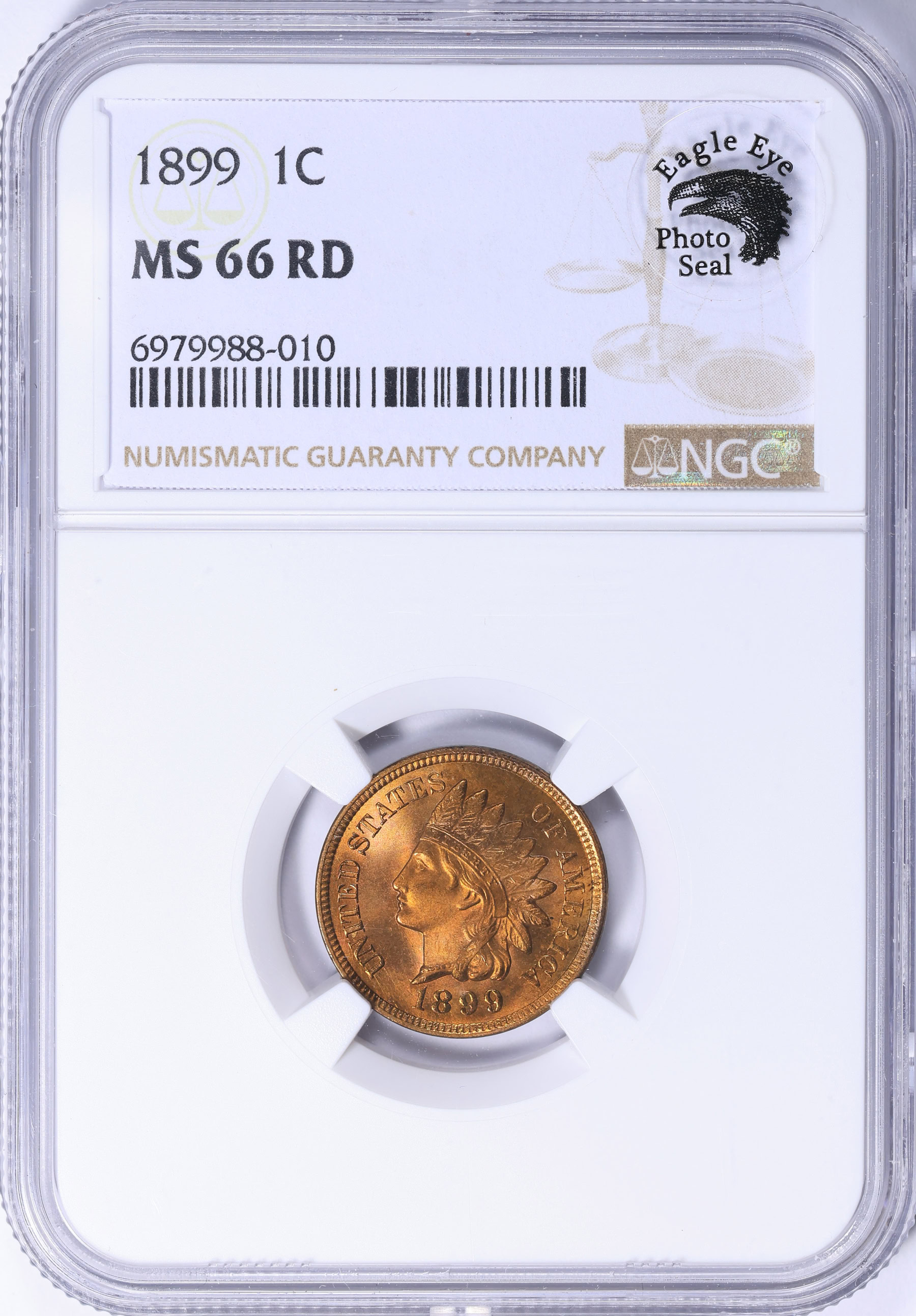 Eye Rd 1899 Indian Cent NGC MS-66 RD (Eagle Eye Seal) (Item 2244587 ...