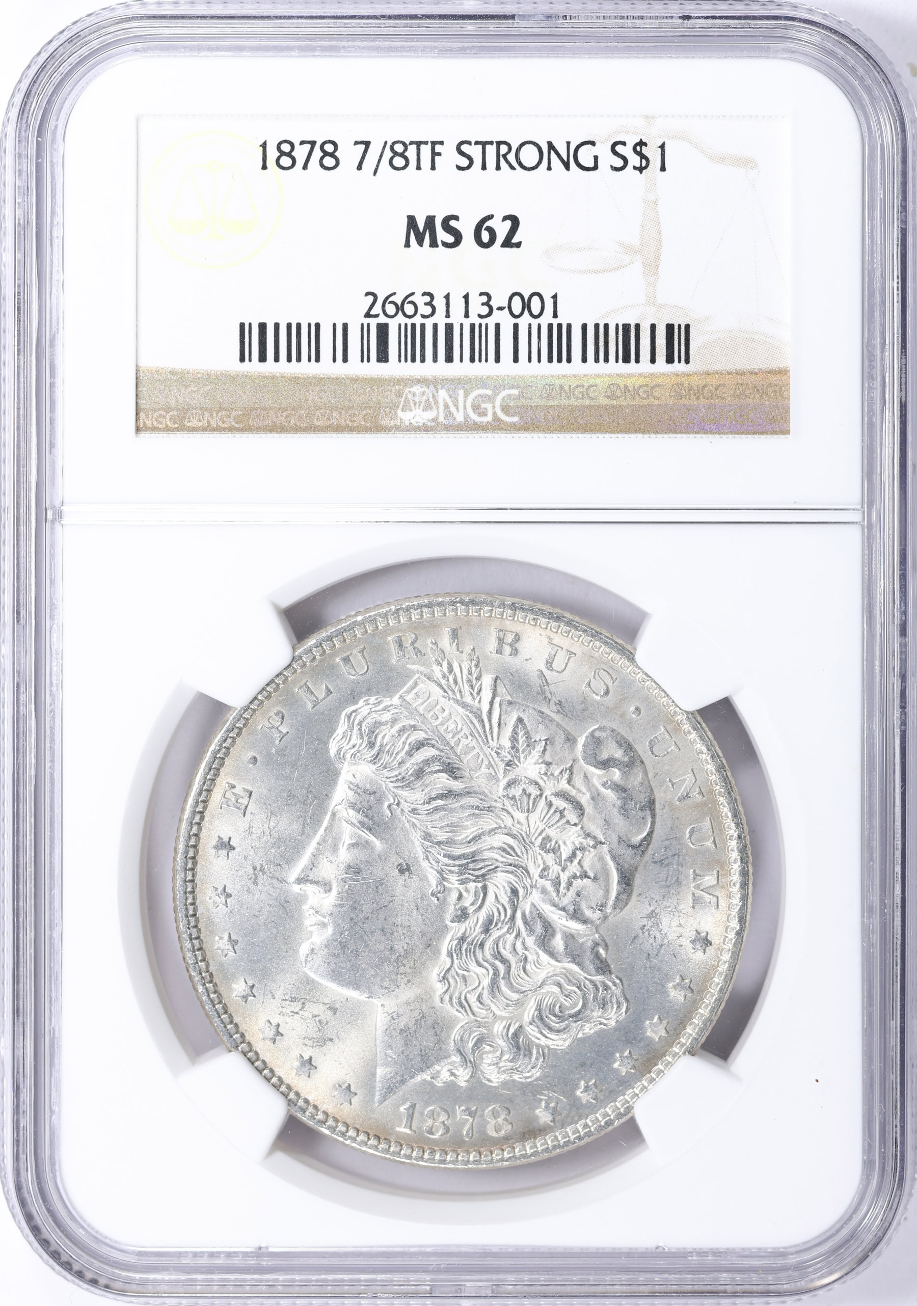 1878 7/8TF Morgan Silver Dollar Strong NGC MS-62 (Item 2244736