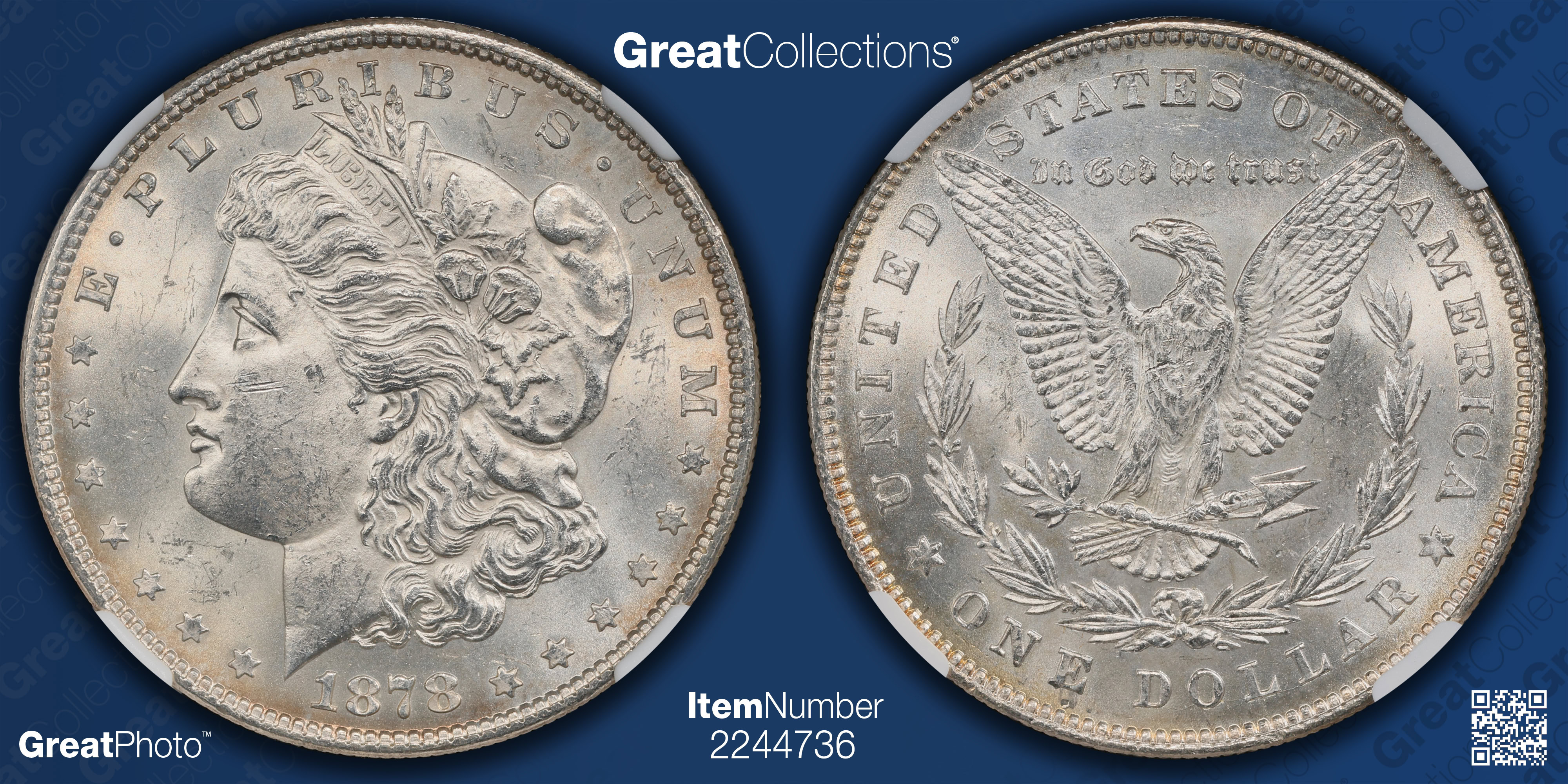 1878 7/8TF Morgan Silver Dollar Strong NGC MS-62 (Item 2244736