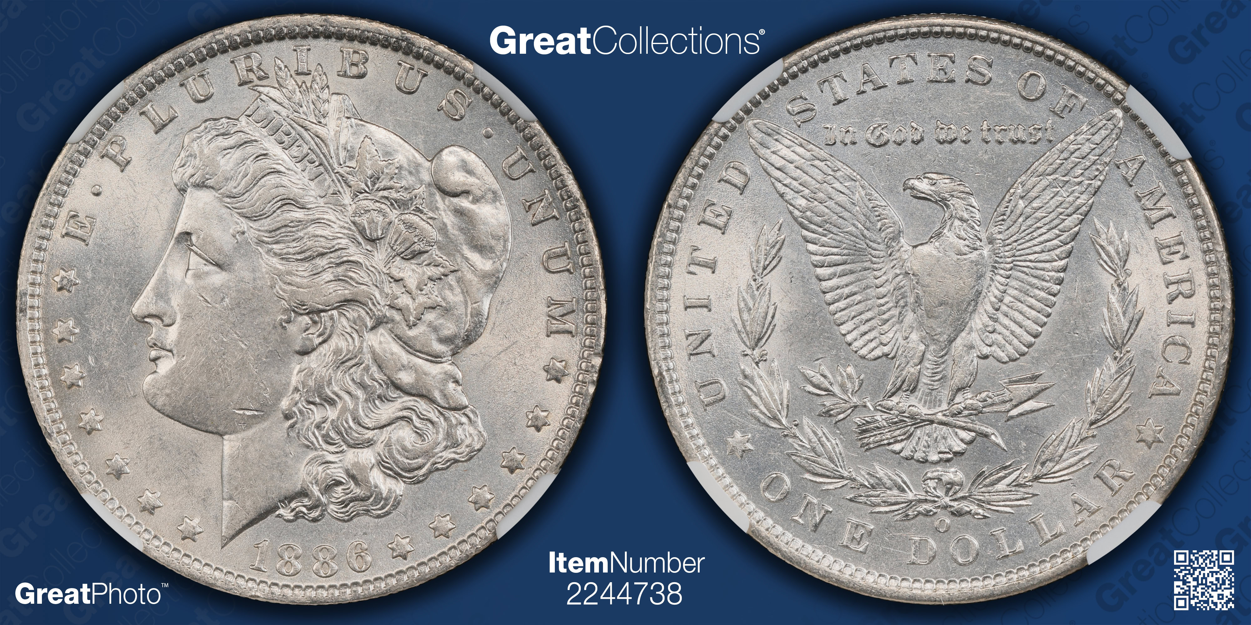1886-O Morgan Silver Dollar NGC AU-55 (Item 2244738