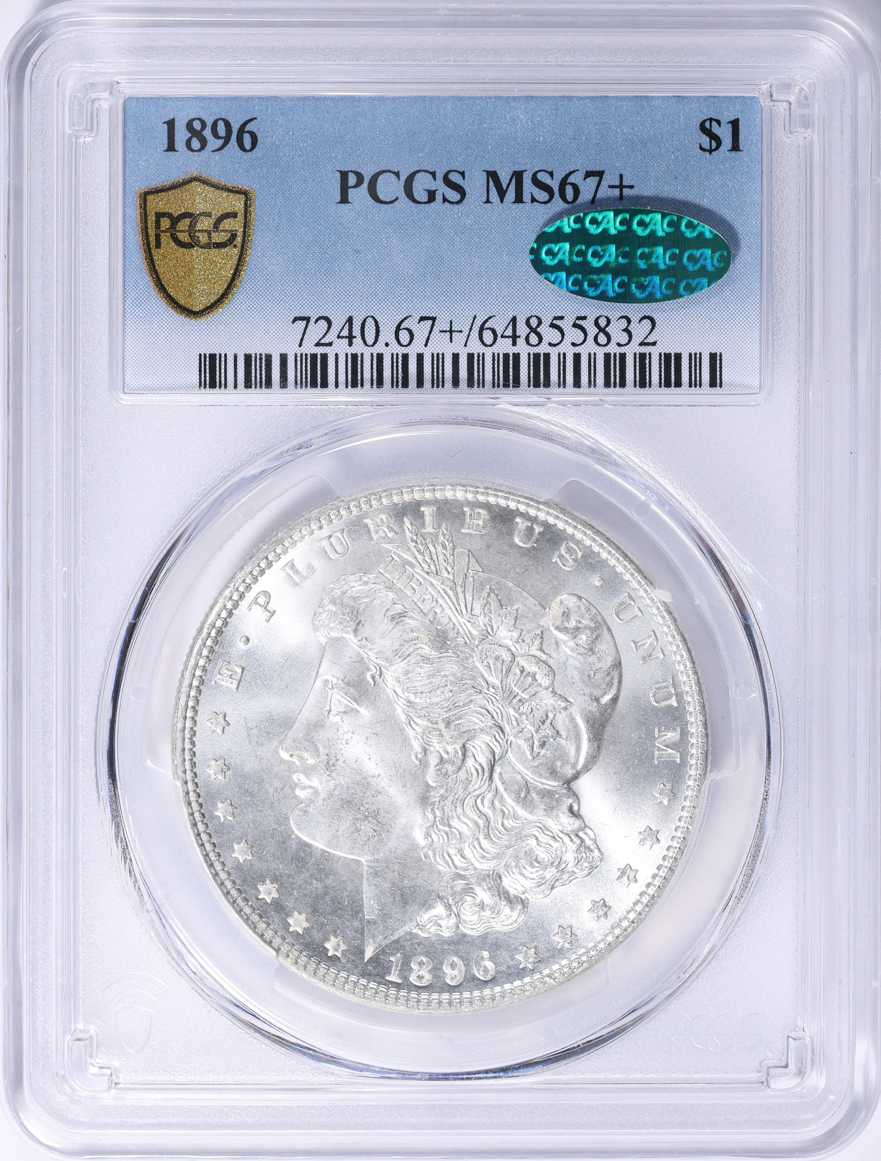 1896 Morgan Silver Dollar PCGS MS-67+ (CAC Green) (Item 2245195