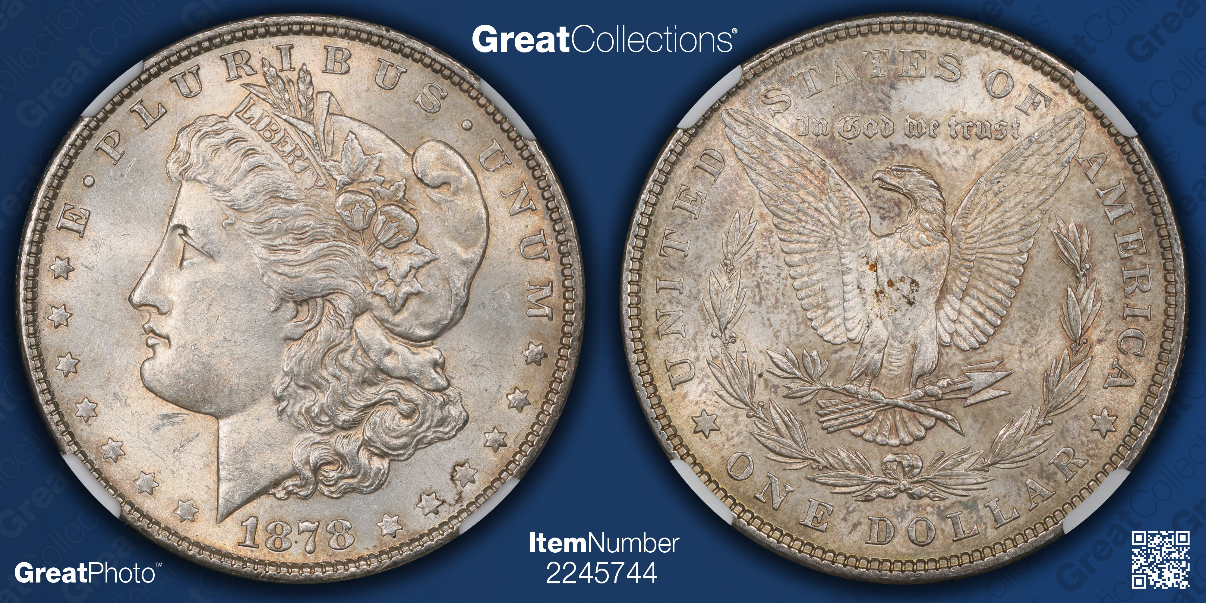 1878 7TF Morgan Silver Dollar Reverse of 1879 NGC MS-62 (Item