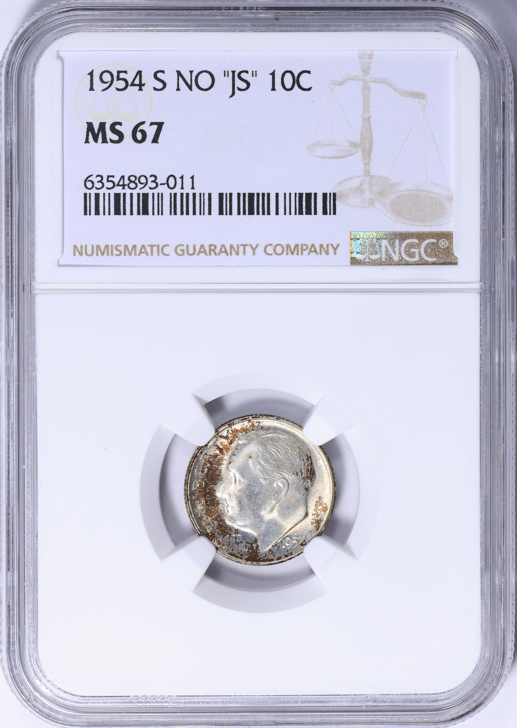 1954-S Roosevelt Dime No JS FS-901 NGC MS-67 (Item 2245968