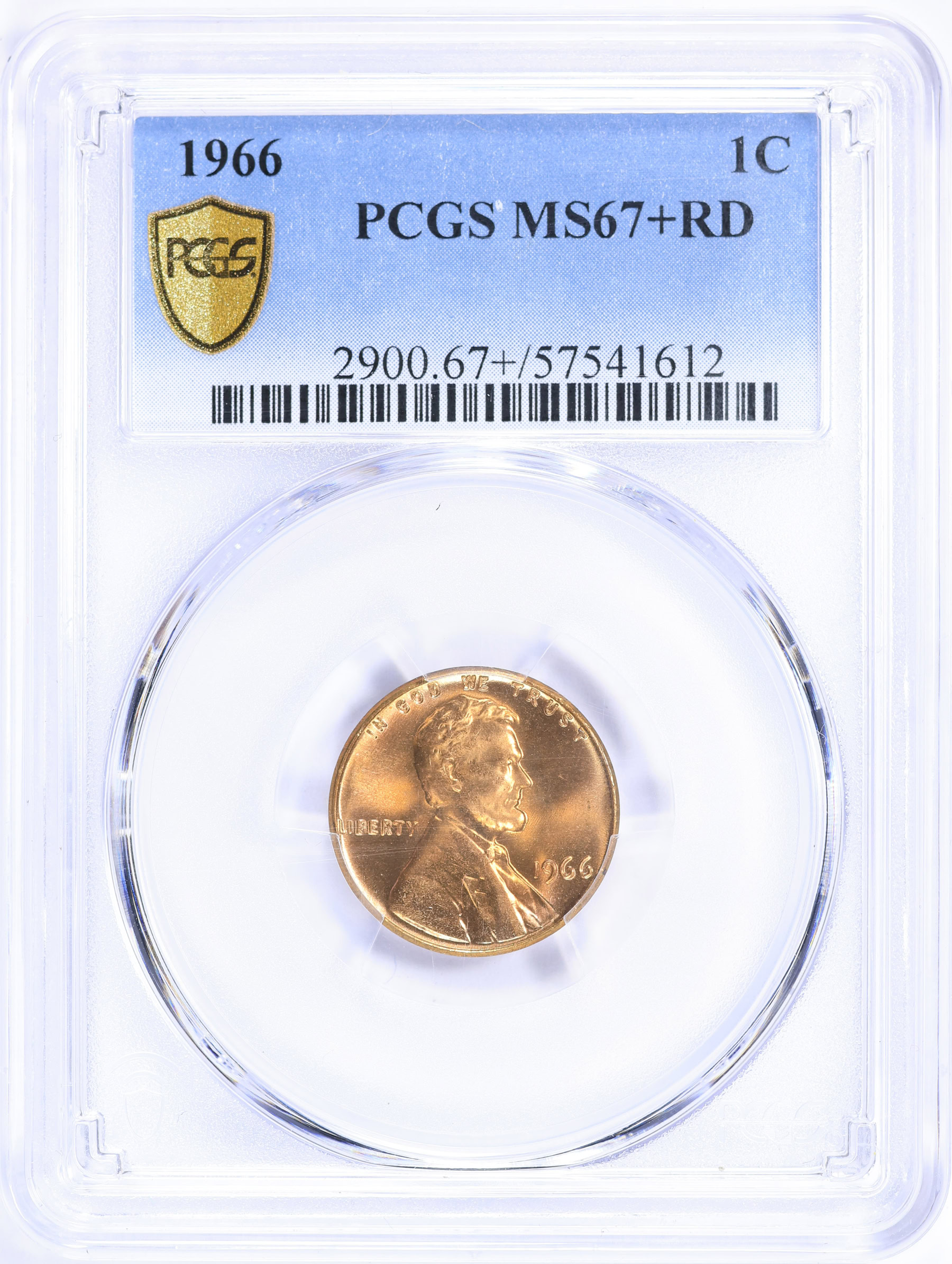 コレクション PCGS MS67 1966 Lincoln Cent PCGS MS-67+ RD (Item 2246559) | GreatCollections