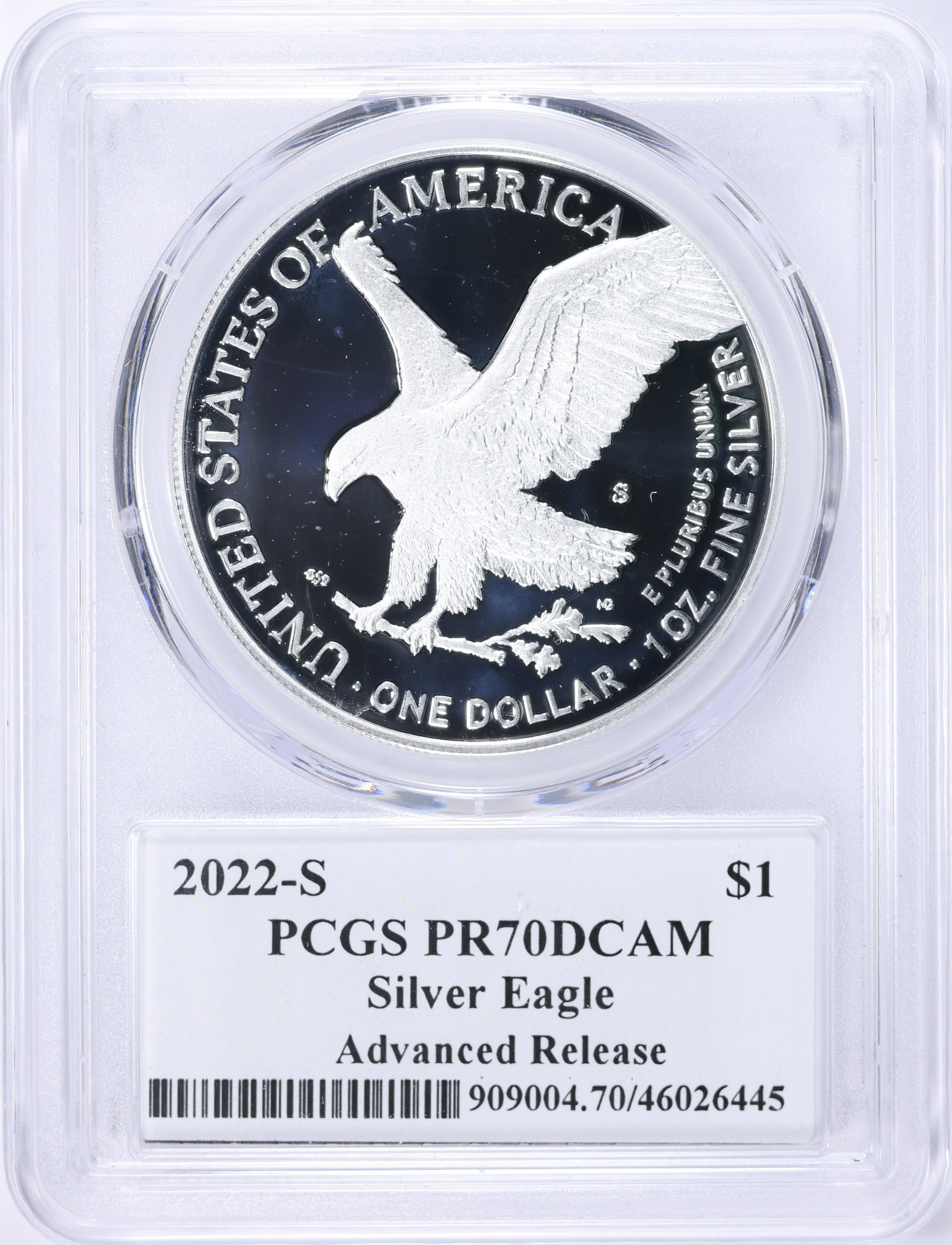 【最終値下げ】 2022年 アメリカ イーグル 銀貨 PCGS PR70DCAM 2022-S $1 Silver Eagle Advanced Release PCGS Proof-70 DCAM