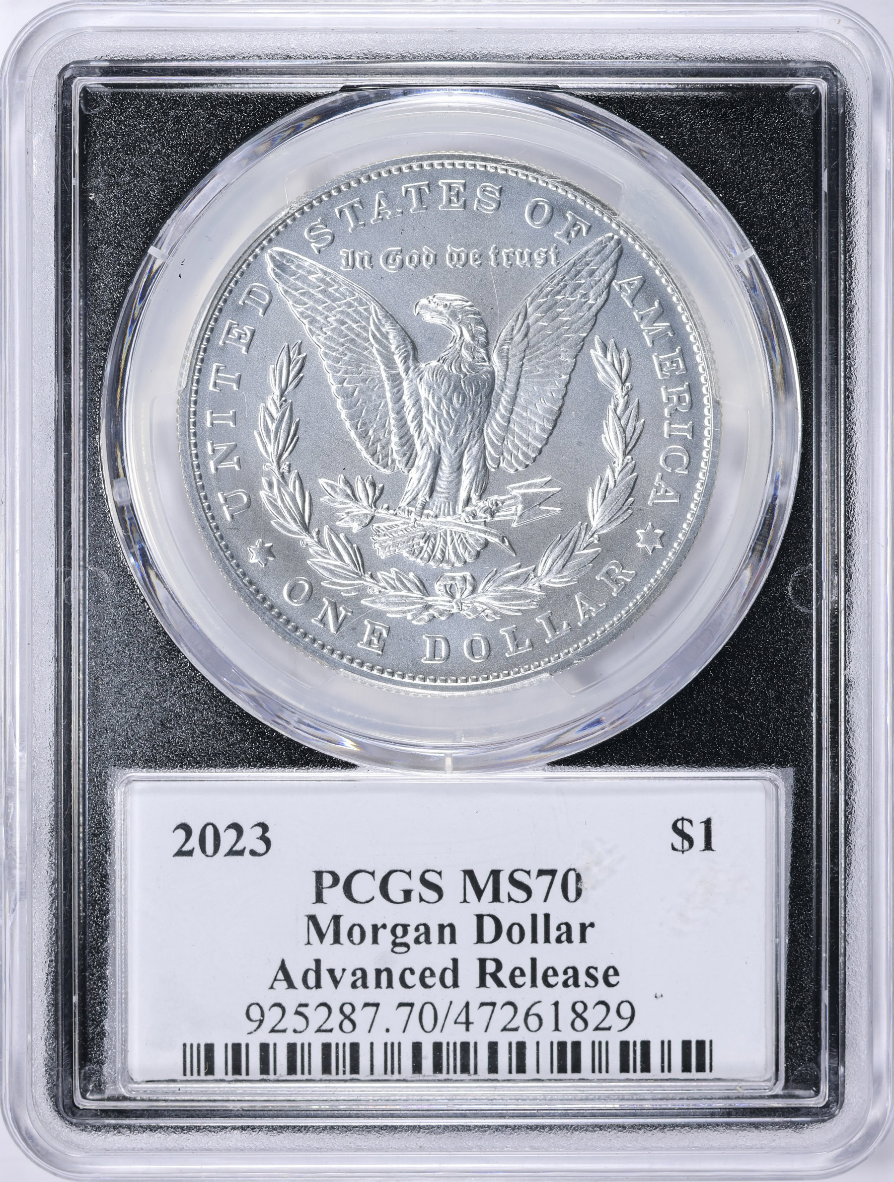 2023 Morgan Silver Dollar Advanced Release PCGS MS-70 (Black Frame