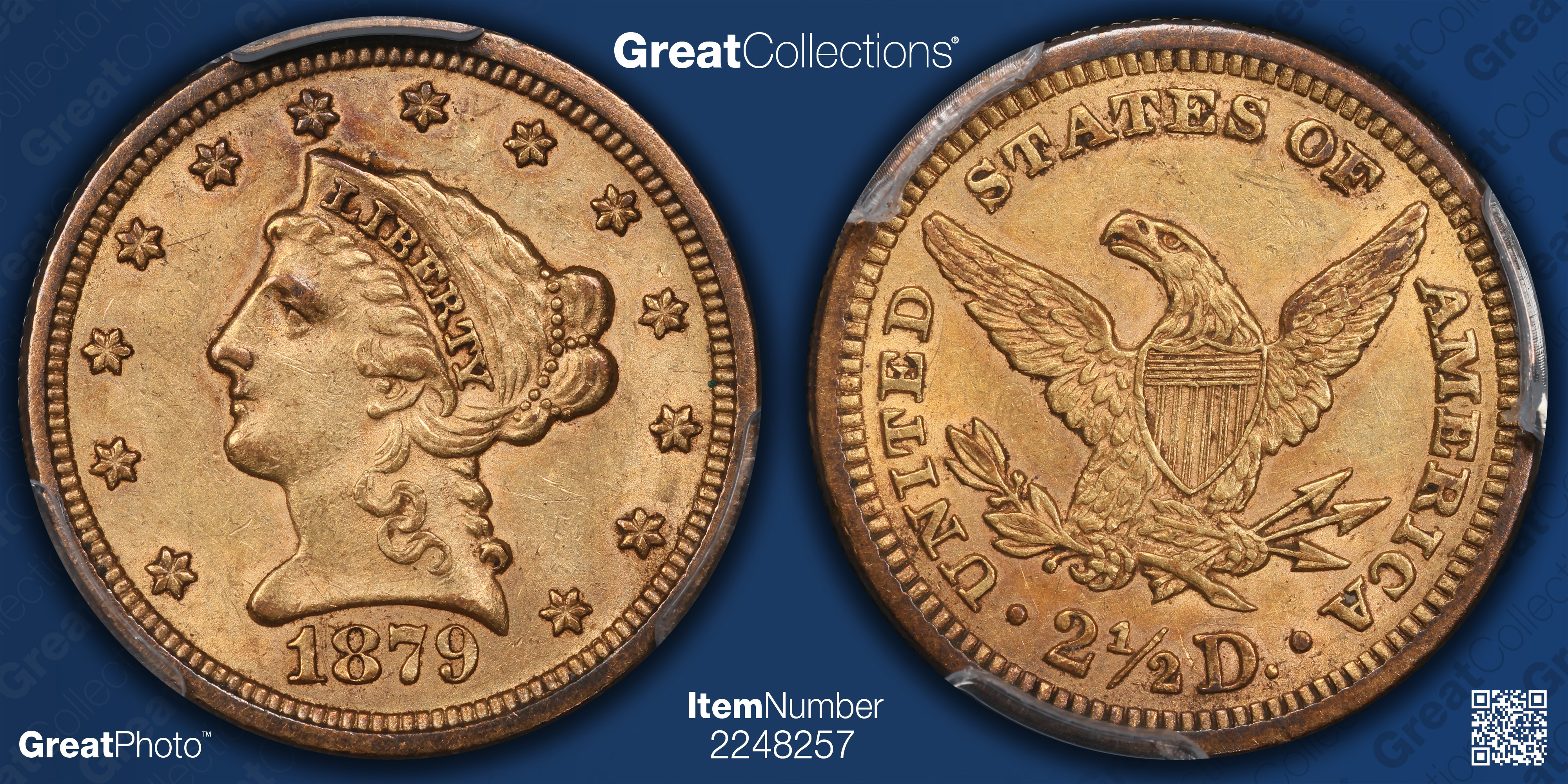 不知火さん専用　AH1277/8 エジプト 25クルシュ金貨 PCGS AU 1879 Liberty Gold Quarter Eagle PCGS AU-58 (CAC Green) (Item