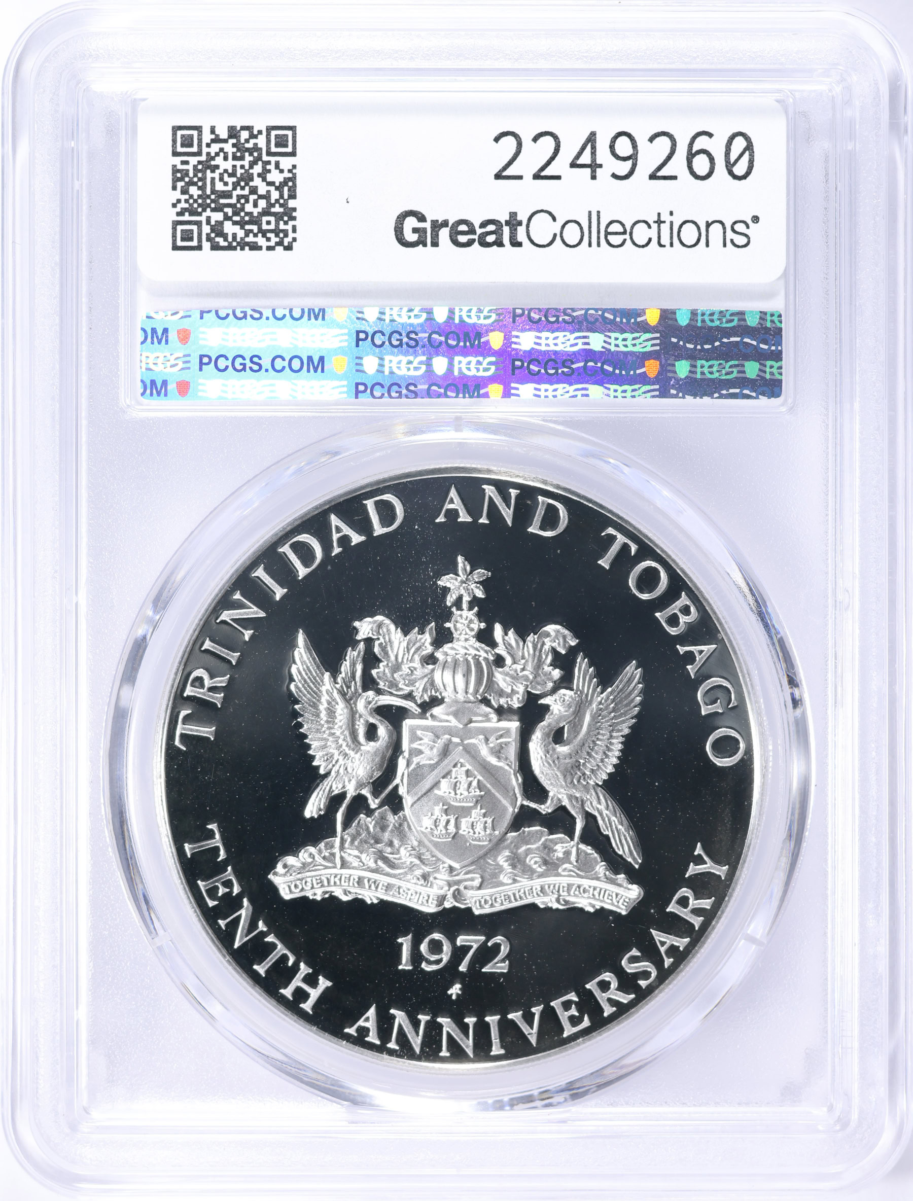Trinidad & Tobago 1972-FM Silver $10 Independence 10th Anniversary