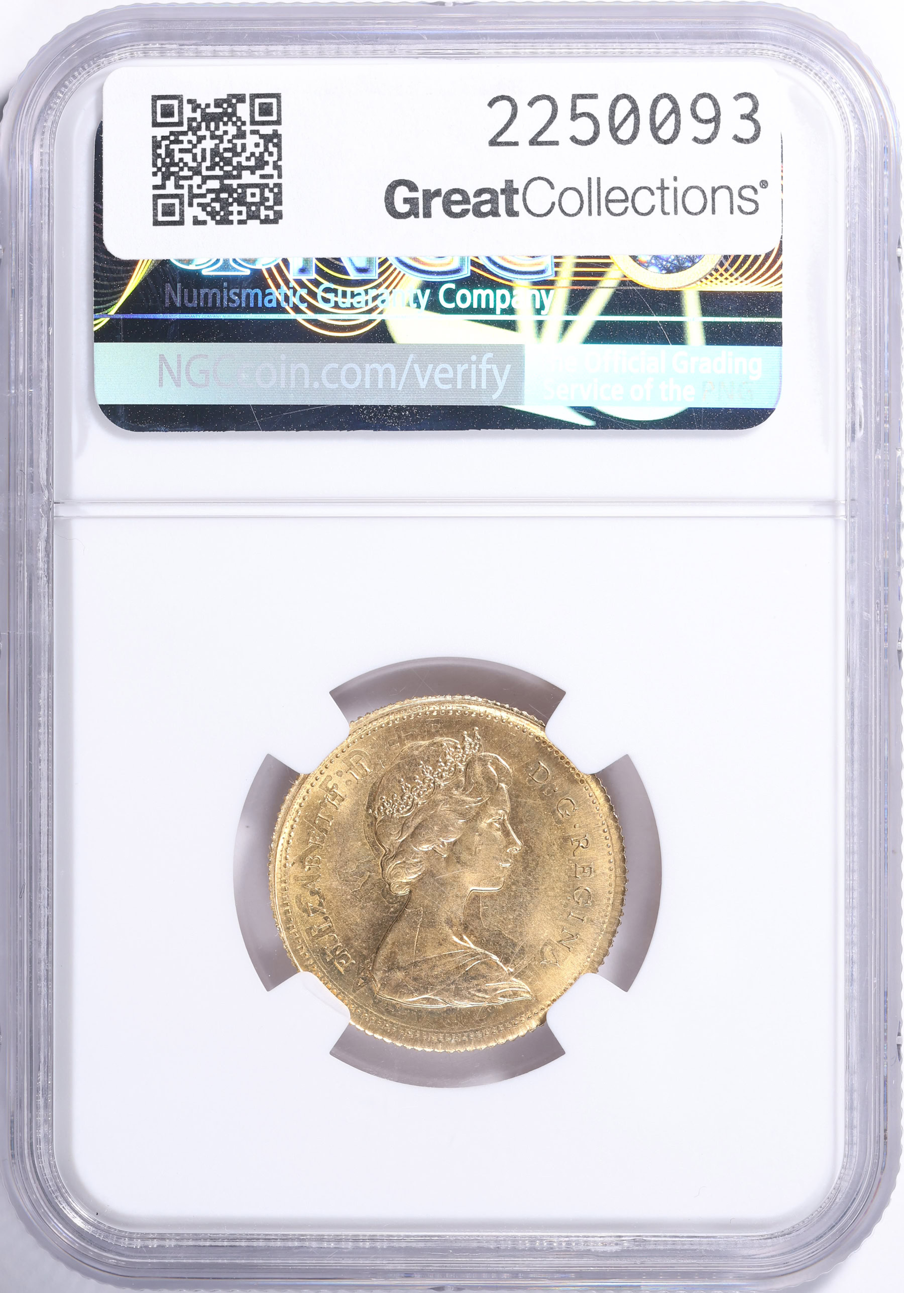 Canada Mint Error 1969 25 Cents Overstruck on 1966 Great Britain