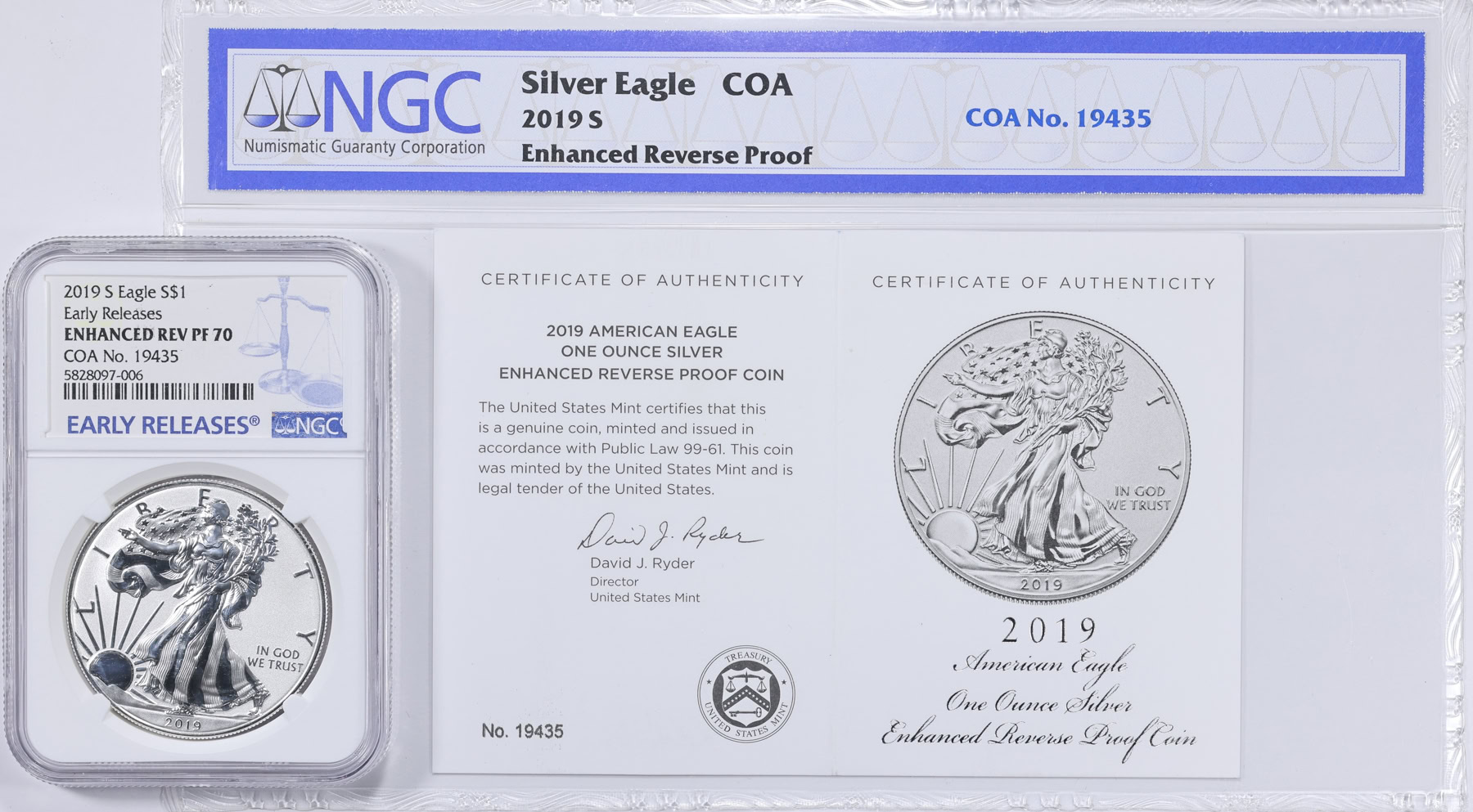 2019-S $1 Silver Eagle Enhanced Reverse Proof Early Releases NGC