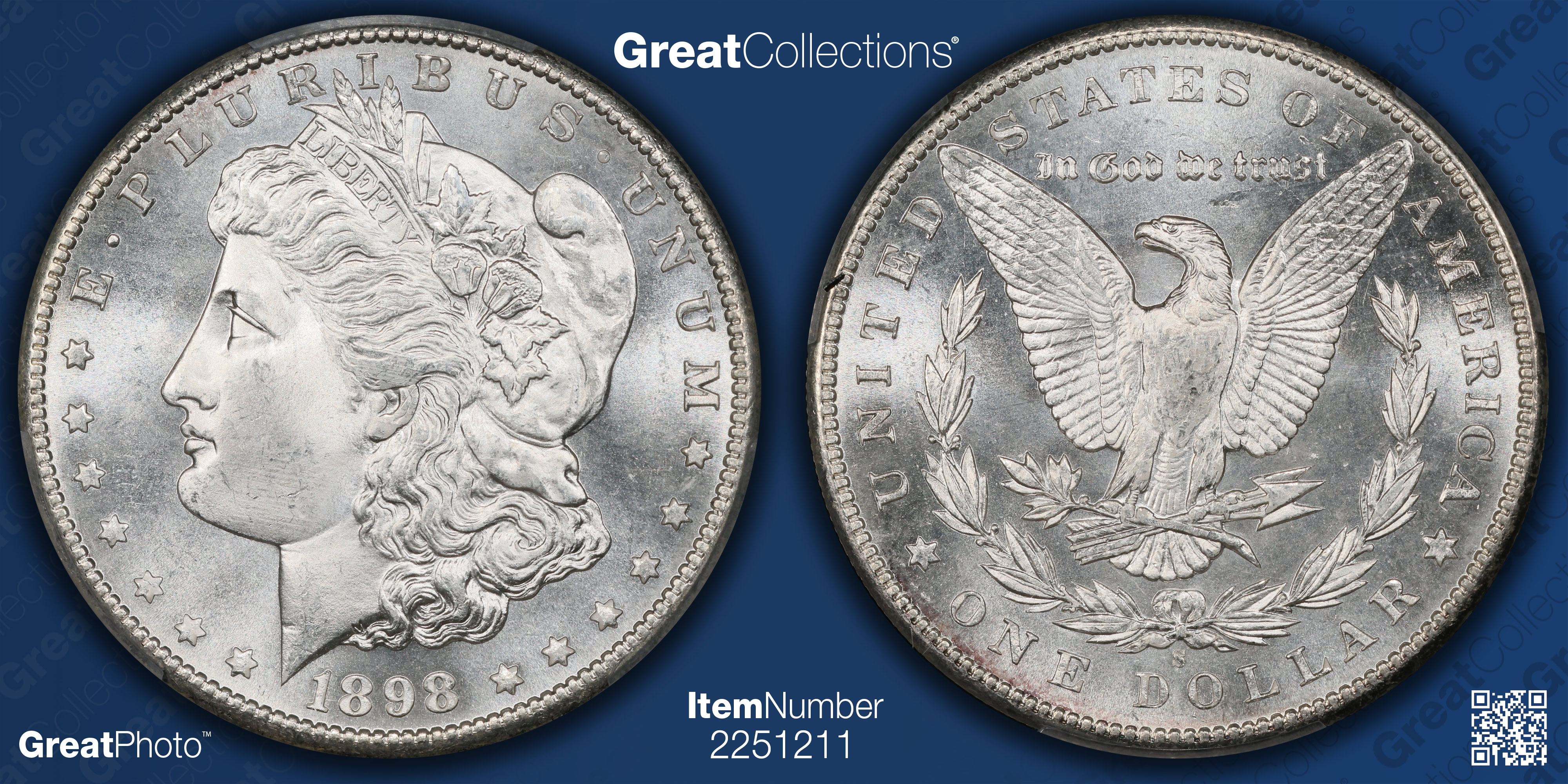 1898-S Morgan Silver Dollar PCGS MS-66 (CAC Green) (Item 2251211