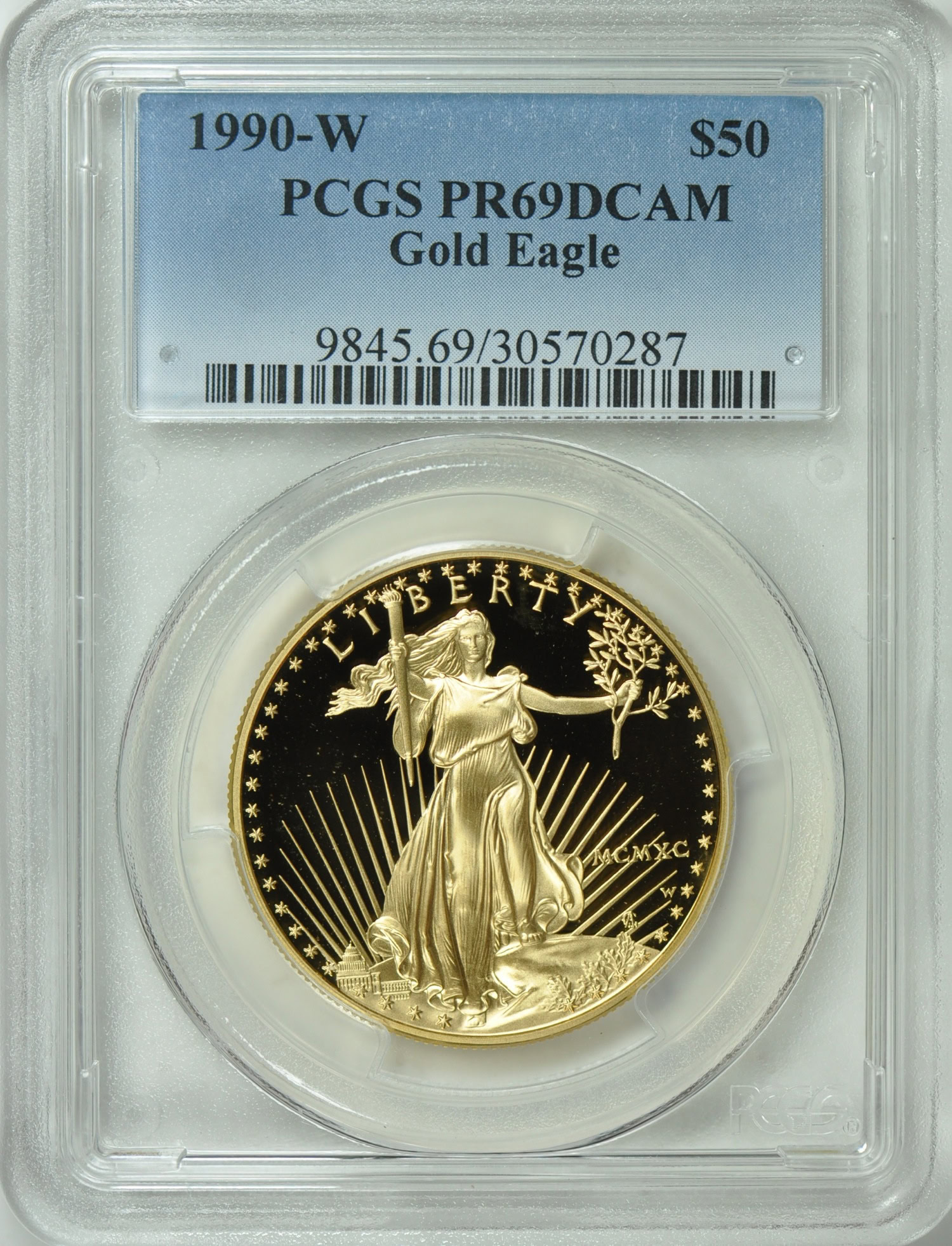 1990-W $50 One-Ounce Gold American Eagle PCGS Proof-69 DCAM (Item