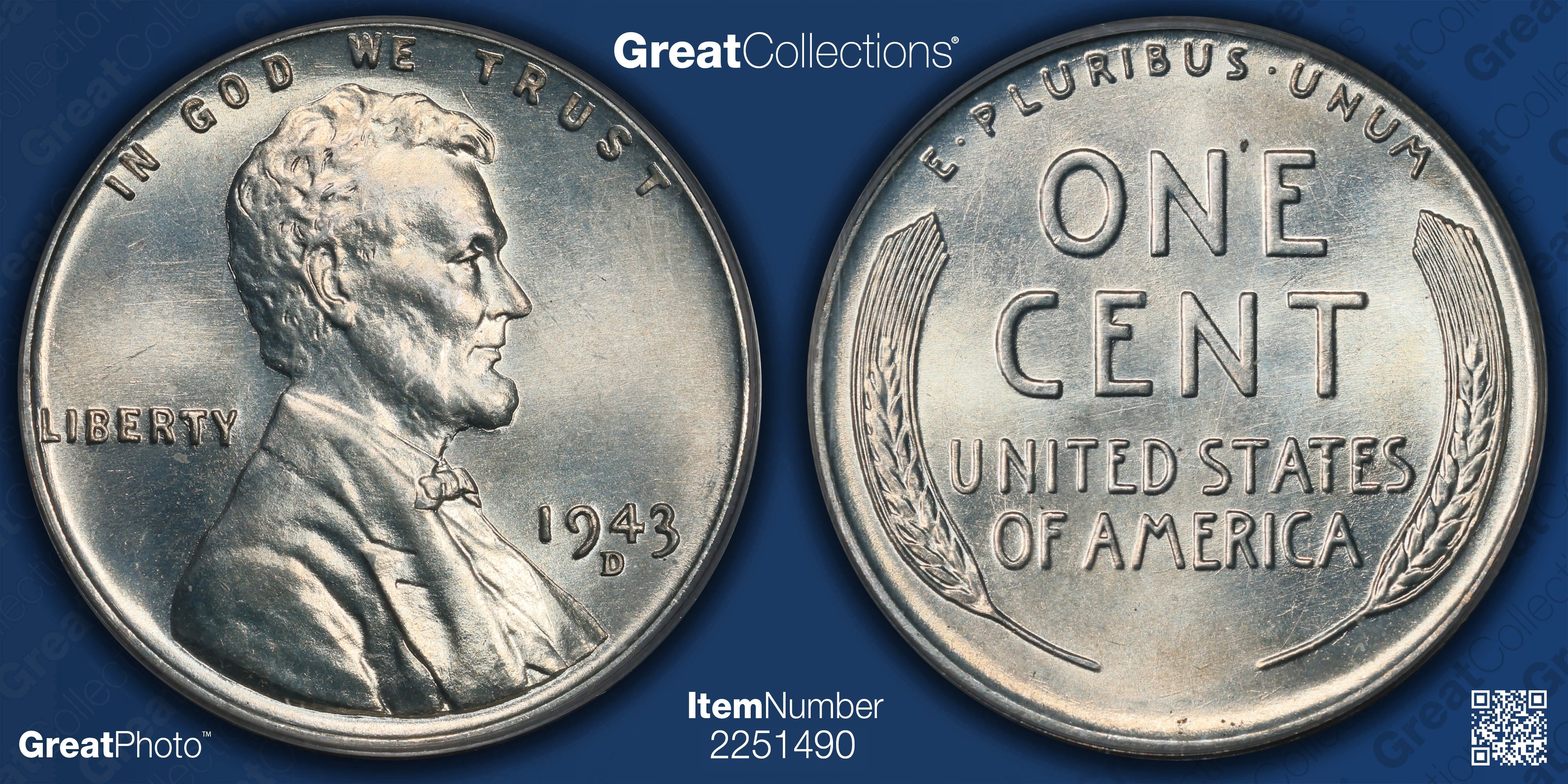 1943-D Lincoln Cent PCGS MS-67 (CAC Green) (Item 2251490