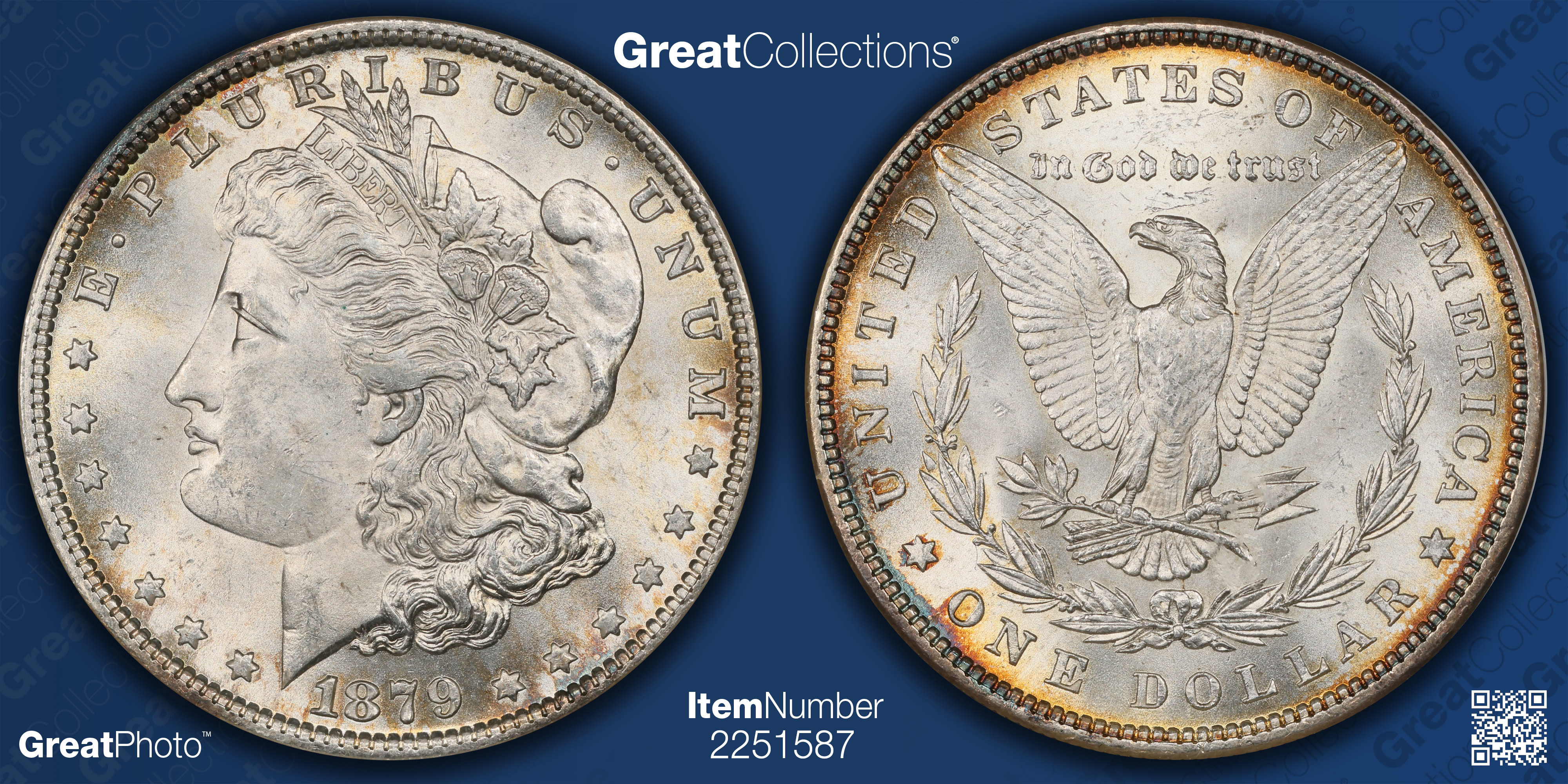 1879 Morgan Silver Dollar NGC MS-63 OH (Toned) (Item 2251587