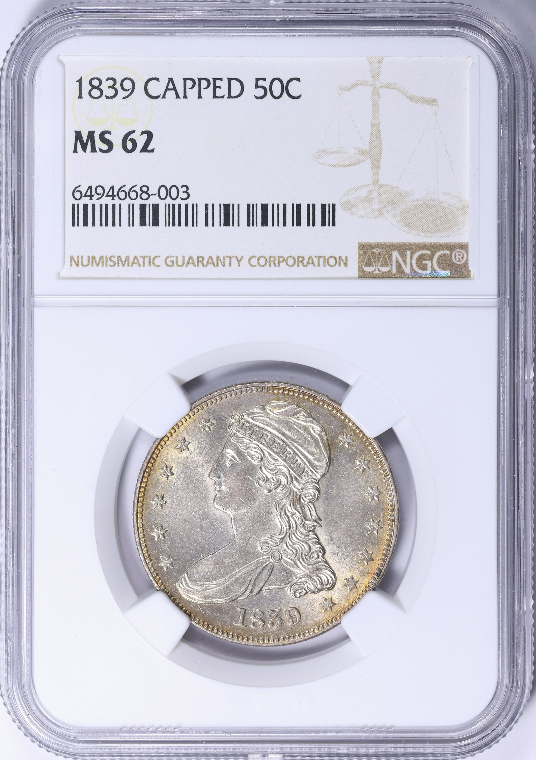 1839 Capped Bust Half Dollar NGC MS-62 (Item 2254323