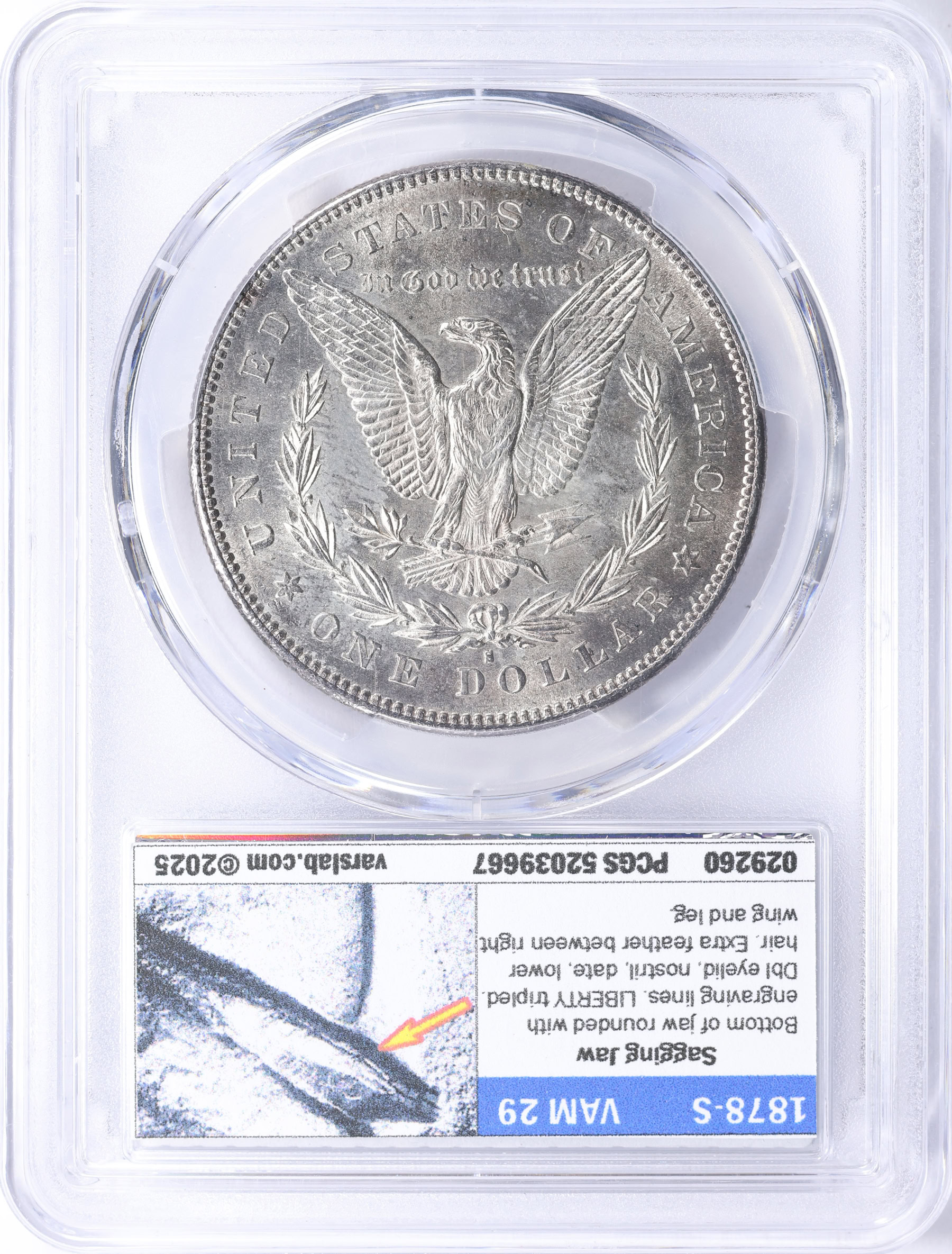 1878-S Morgan Silver Dollar PCGS MS-63 (VSS VAM-29) (Item 2254633