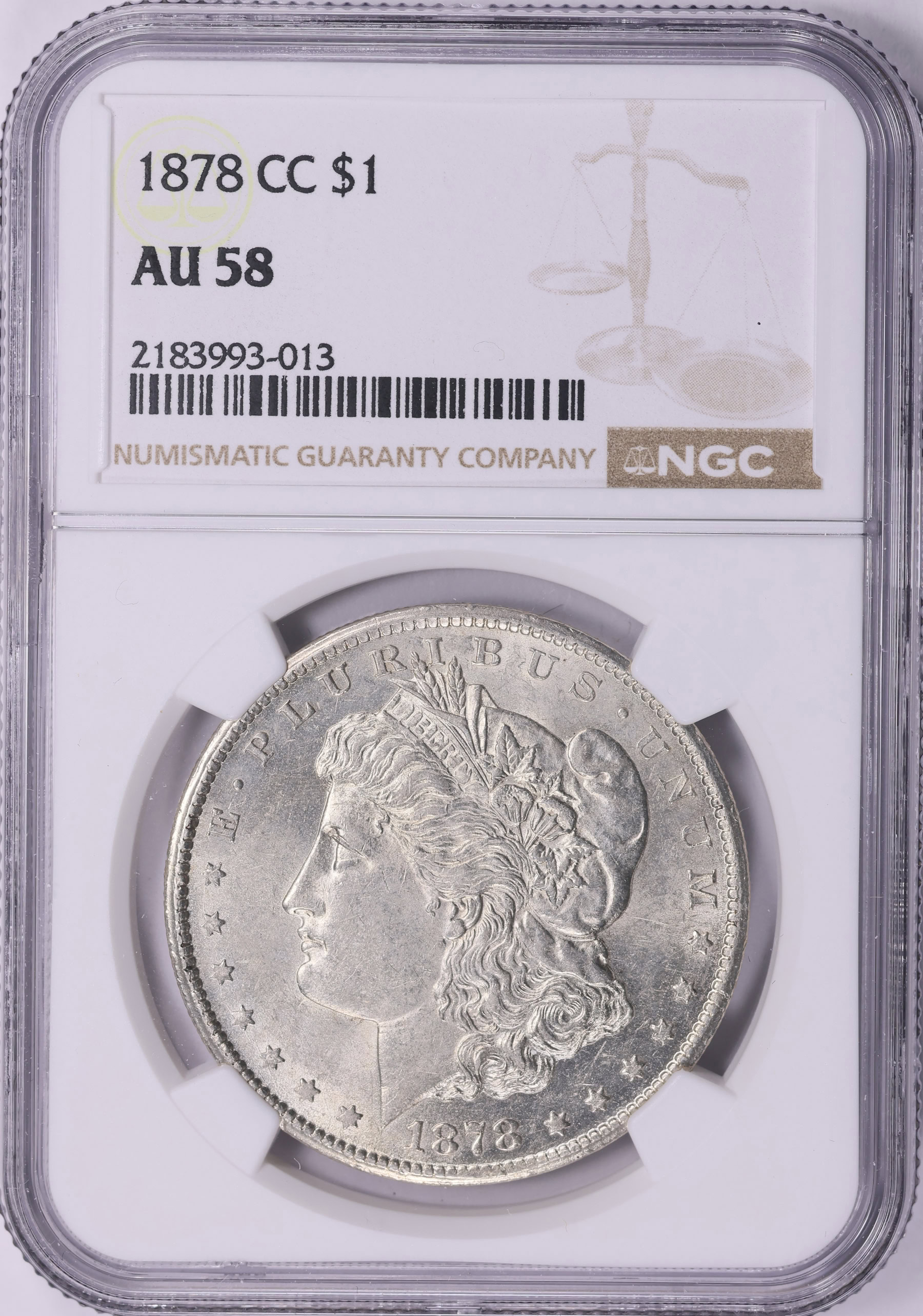 1878-CC Morgan Silver Dollar NGC AU-58 (Item 2254823