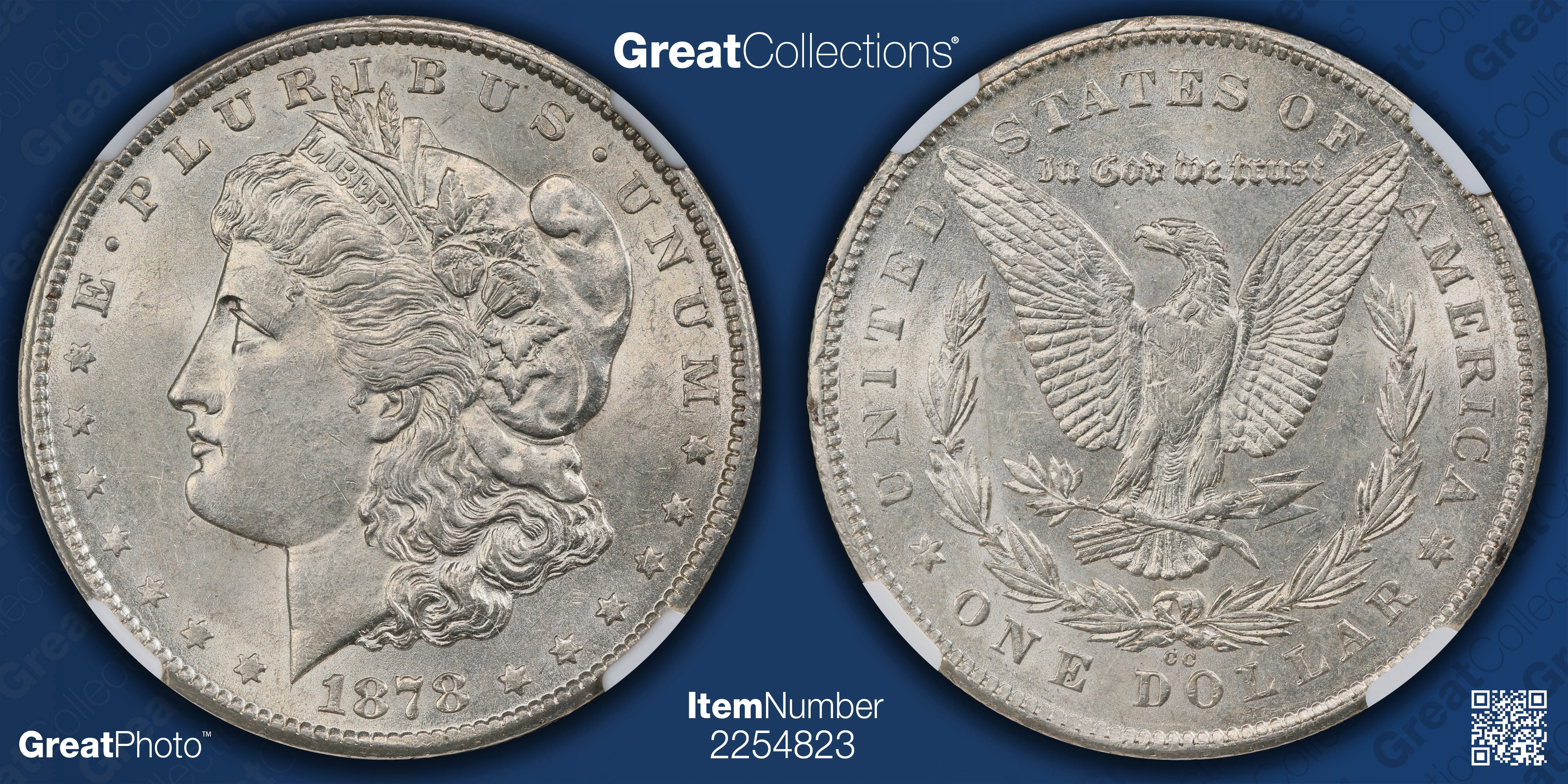 1878-CC Morgan Silver Dollar NGC AU-58 (Item 2254823