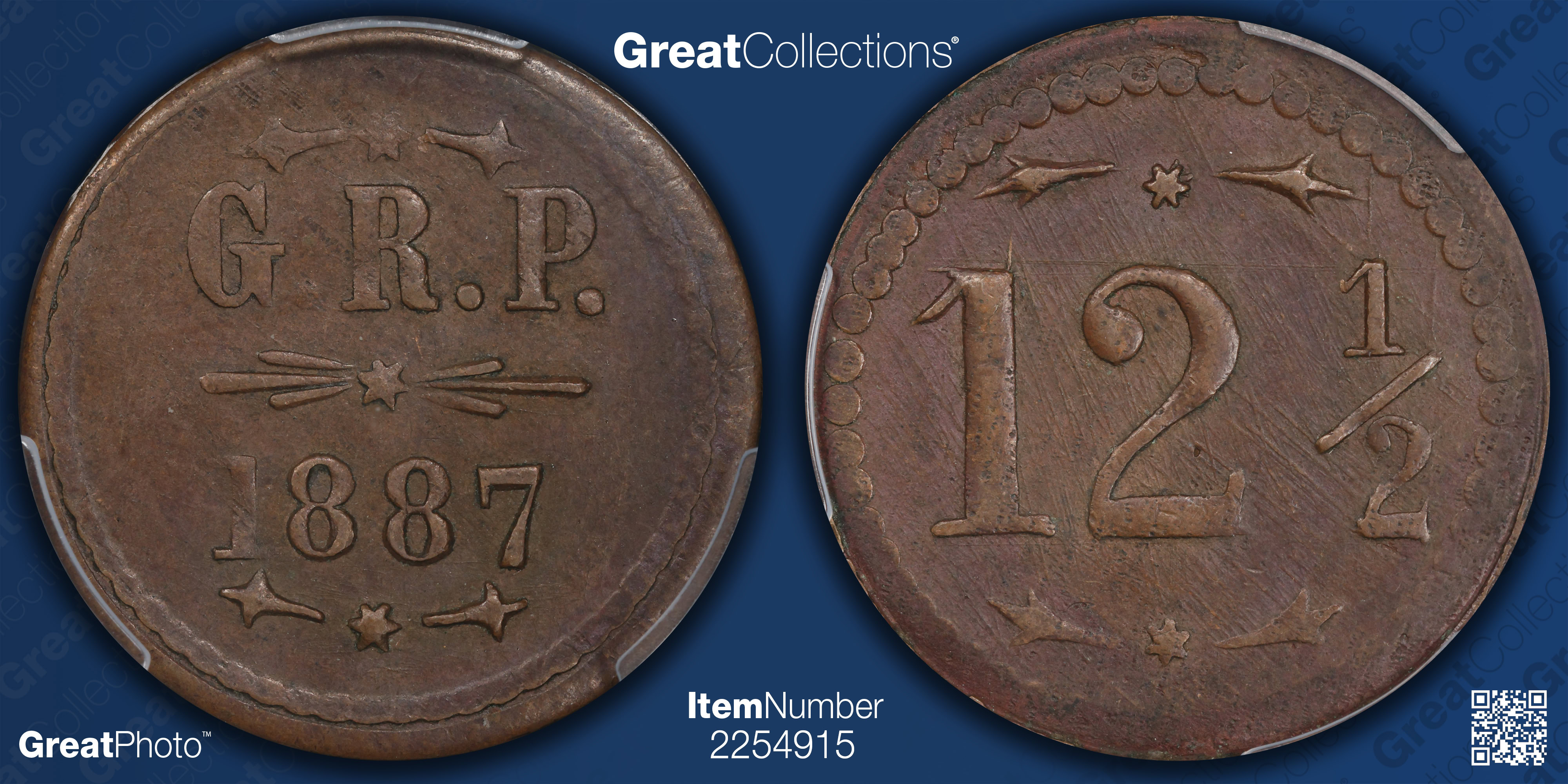 1887 Hawaii-Grove Ranch 12 1/2 Cents Hawaii Plantation Token PCGS