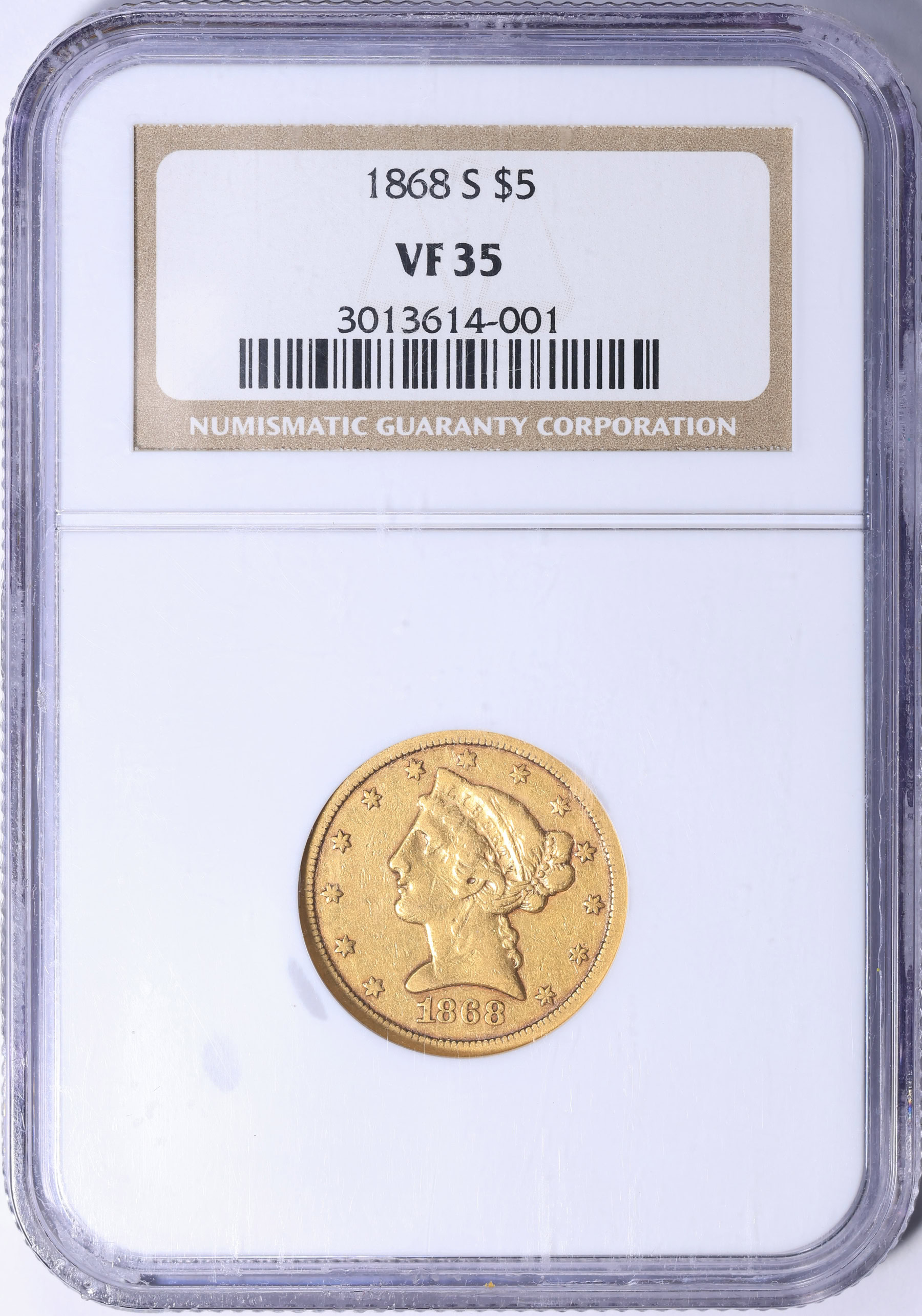 1868-S Liberty Gold Half Eagle NGC VF-35 (Item 2255404