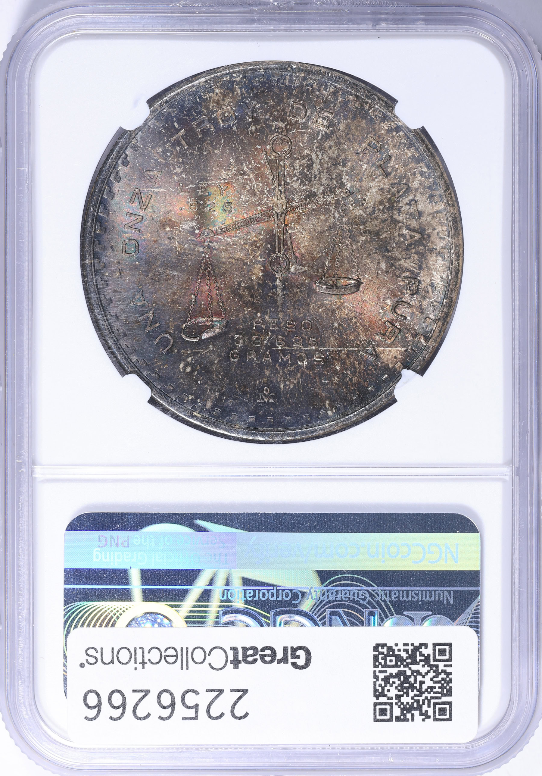 Mexico 1980/79-Mo Silver Onza KM-M49b.5 NGC MS-64 (Toned) (Item