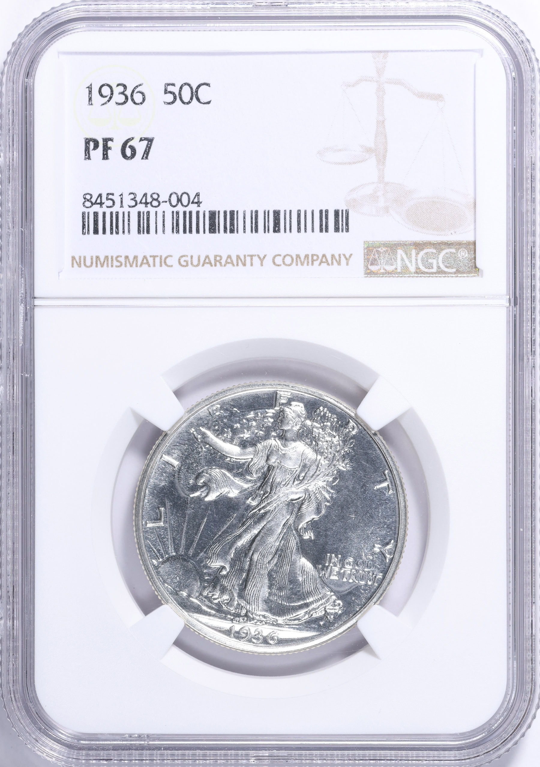 1936 Walking Liberty Half Dollar NGC Proof-67 (Item 2256647