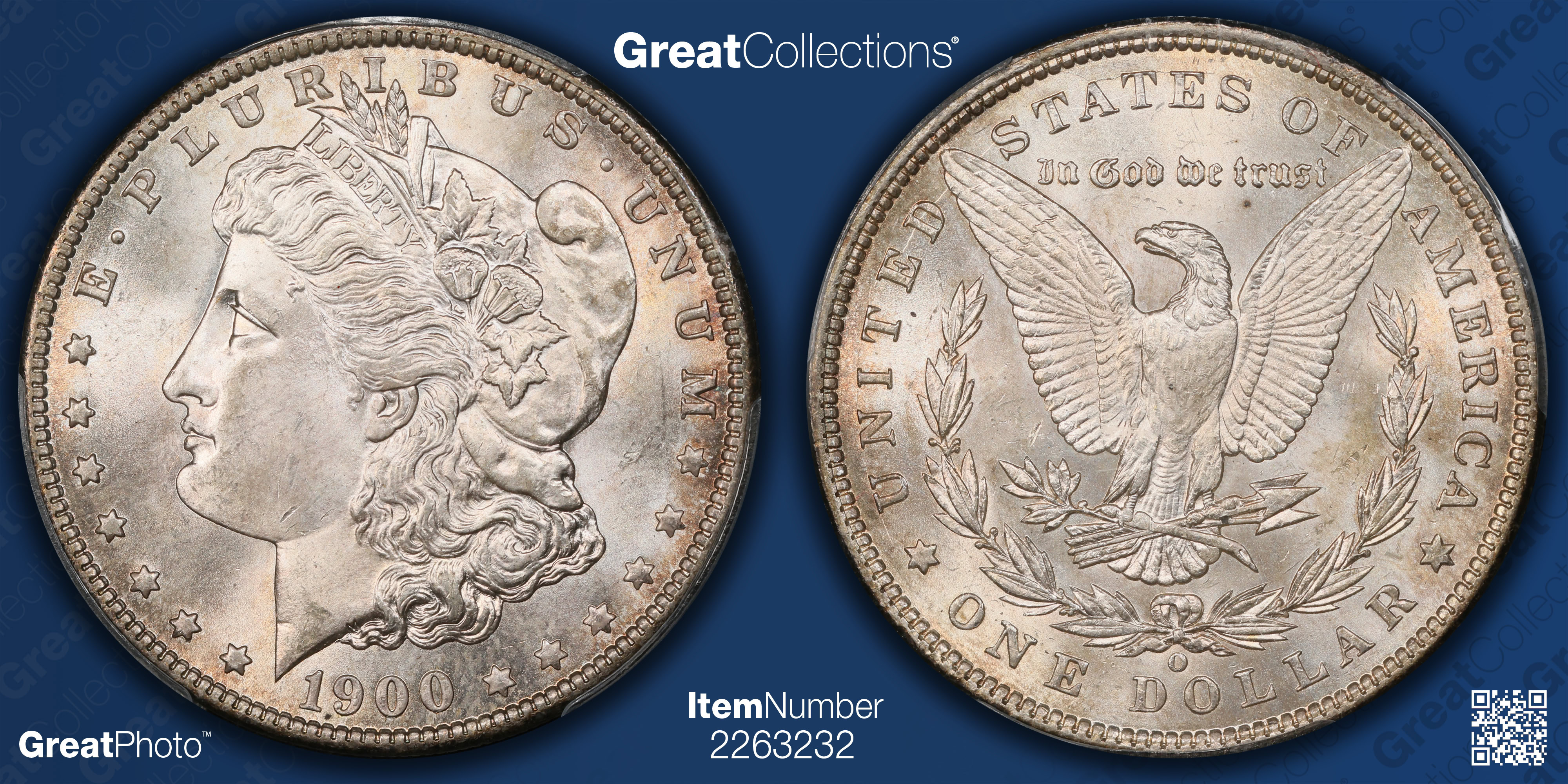 1900-O Morgan Silver Dollar PCGS MS-65+ (CAC Green) (Item 2263232