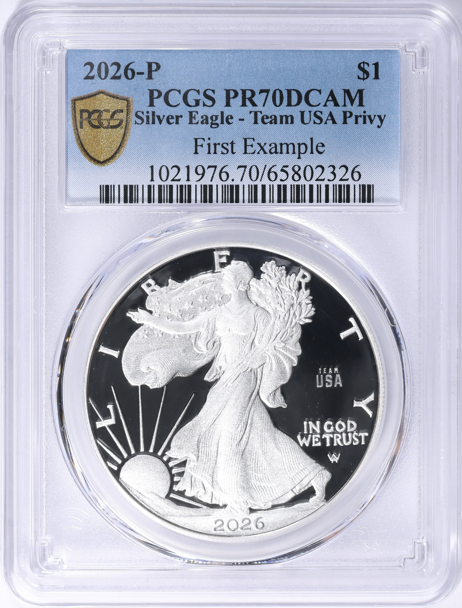2026-P $1 Silver Eagle Team USA Privy *First Example* PCGS Proof