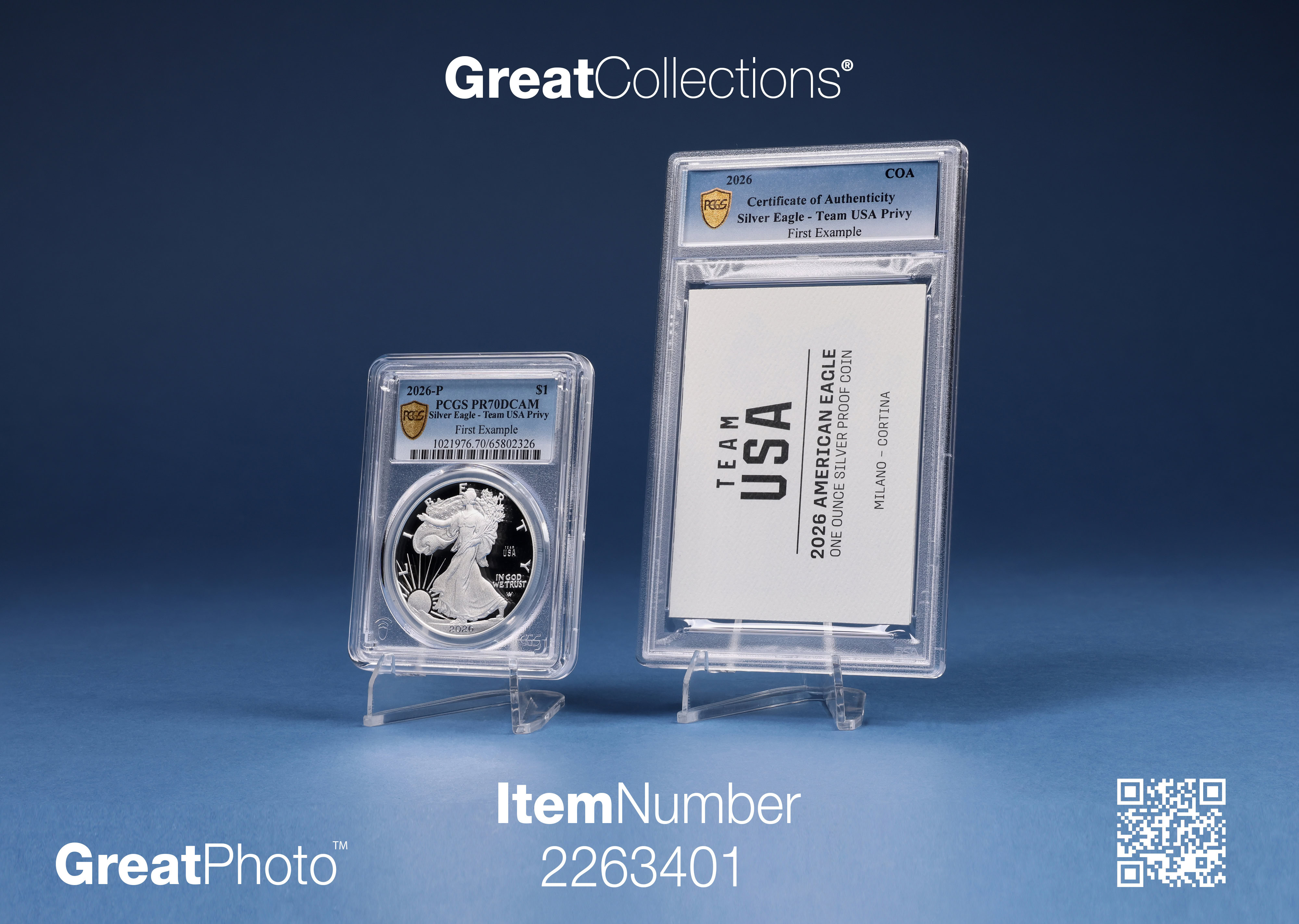 2026-P $1 Silver Eagle Team USA Privy *First Example* PCGS Proof 2026-P $1 Silver Eagle Team USA Privy *First Example* PCGS Proof