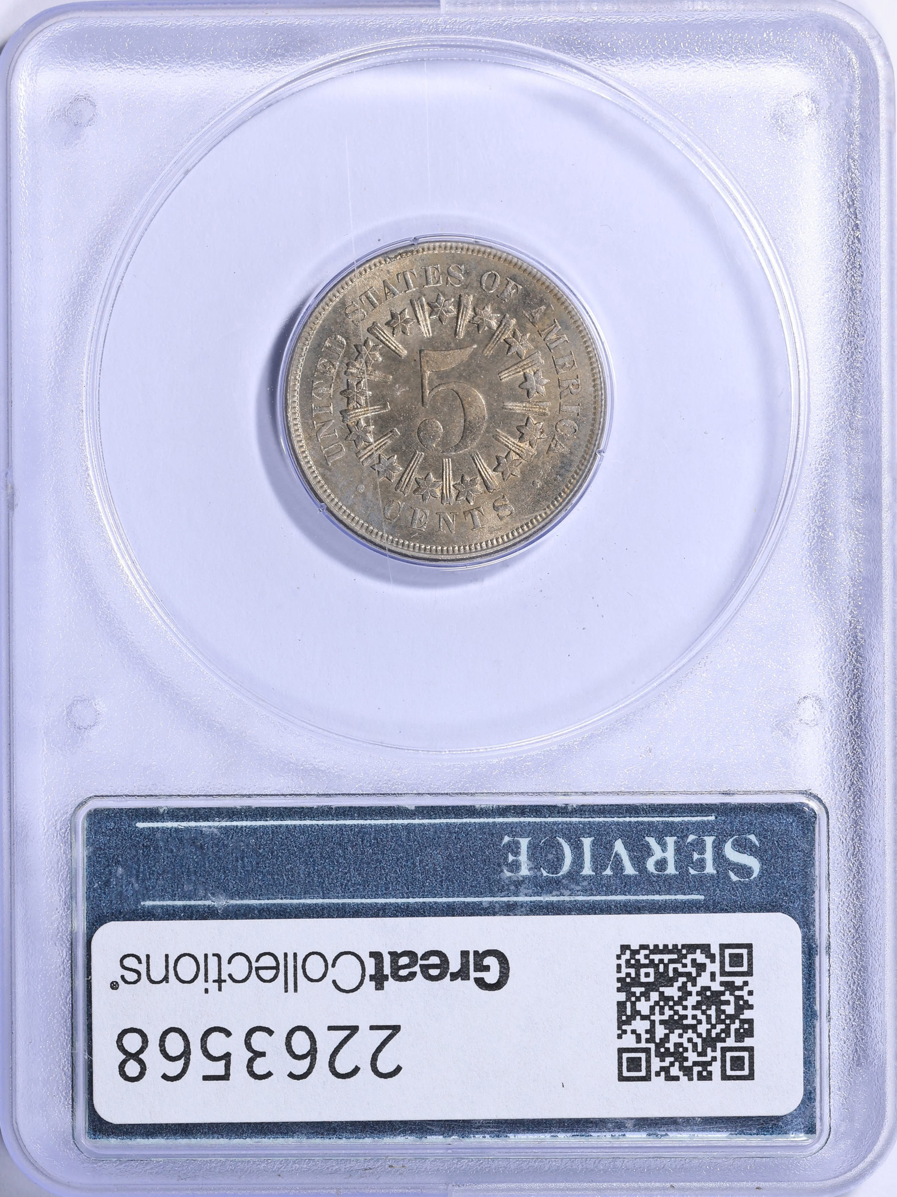 1866 Shield Nickel Rays PCGS MS-65 (CAC Green) OGH (1st Gen) (Item