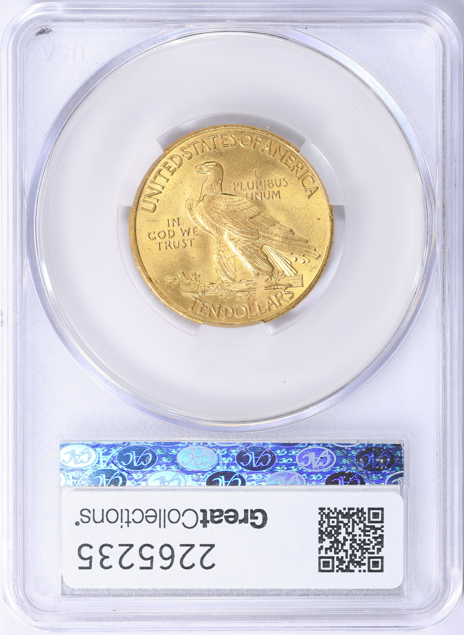 Indian Currency Collection 1915 Indian Gold Eagle CACG MS-65 (Item 2265235) | GreatCollections ...