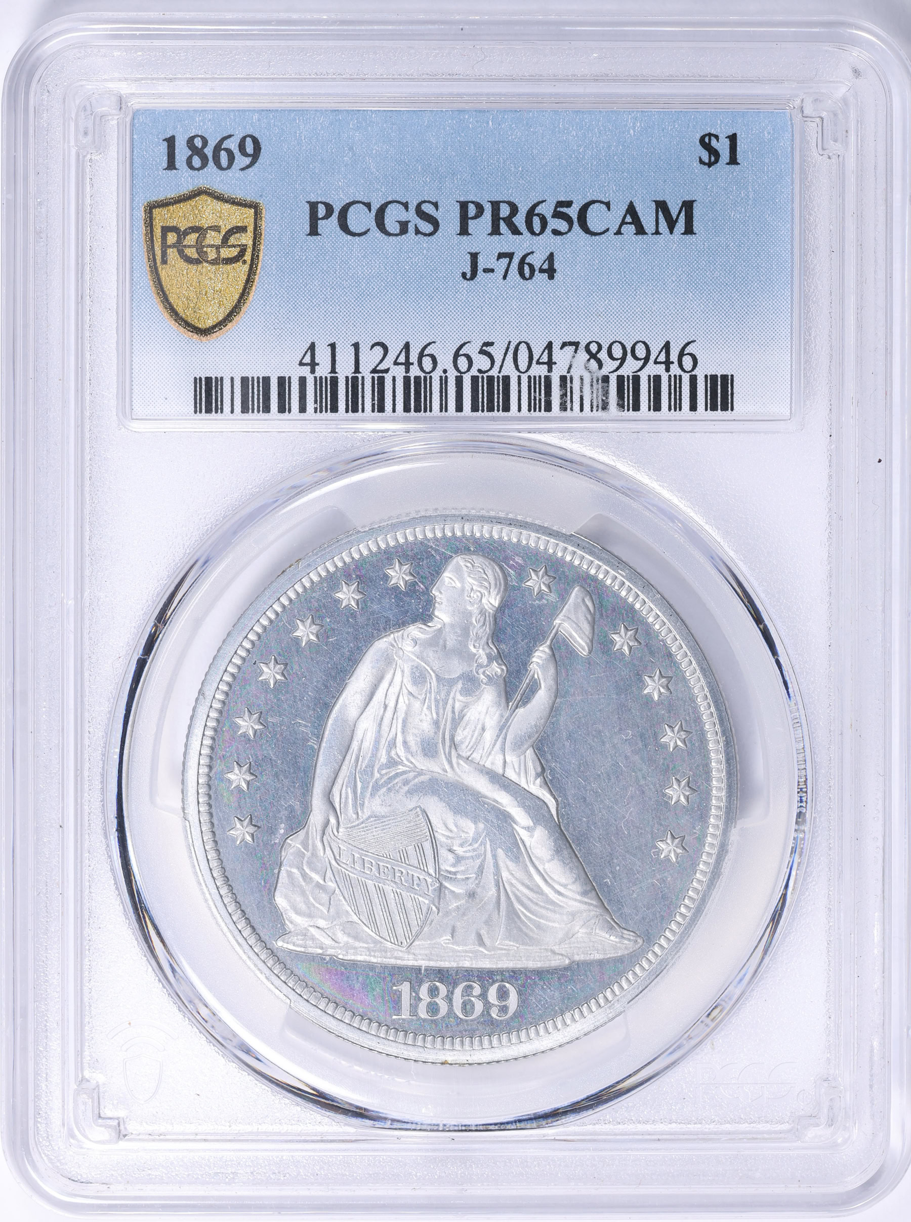 Pattern 1869 $1 Dollar J-764 PCGS Proof-65 CAMEO (Item 2265428