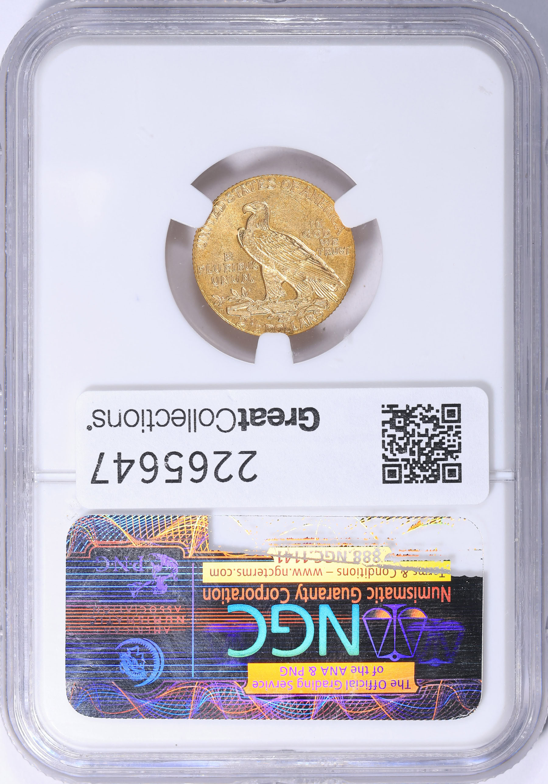 Dページ 1911-D Indian Gold Quarter Eagle Strong D NGC MS-63 (Item 2265647