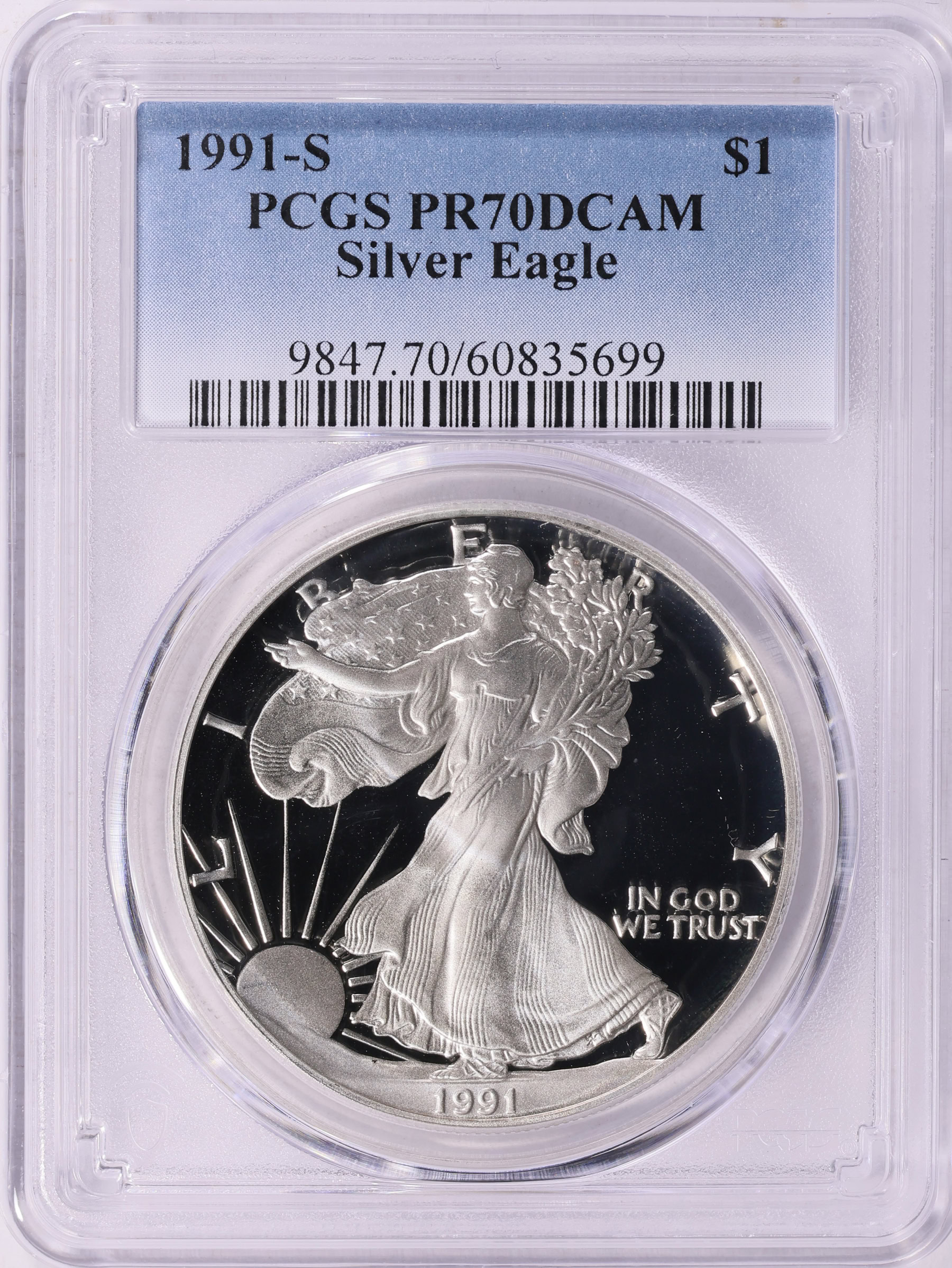 1991-S $1 Silver Eagle PCGS Proof-70 DCAM (Item 2265799