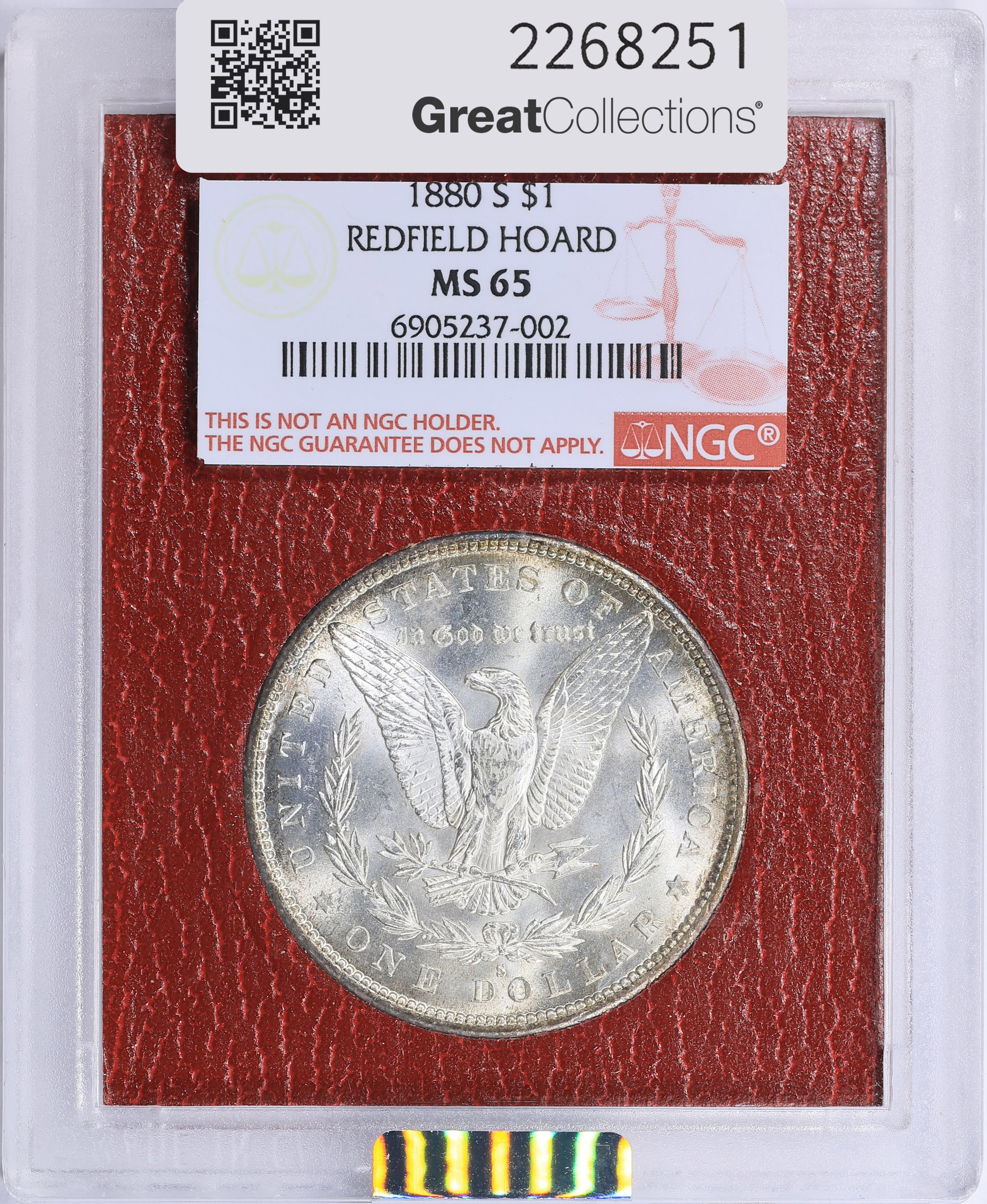 1880-S Morgan Silver Dollar NGC MS-65 (Redfield Collection) (Paramount ...