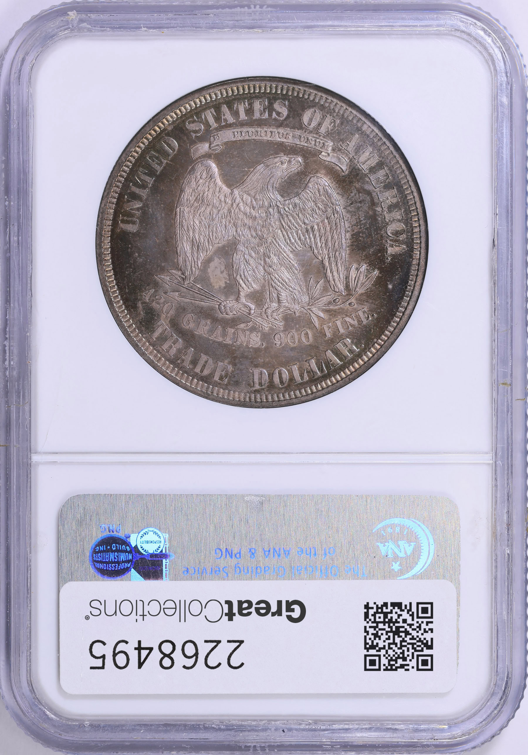 1880 Trade Silver Dollar NGC Proof-66 (CAC Green) (Toned) (Item