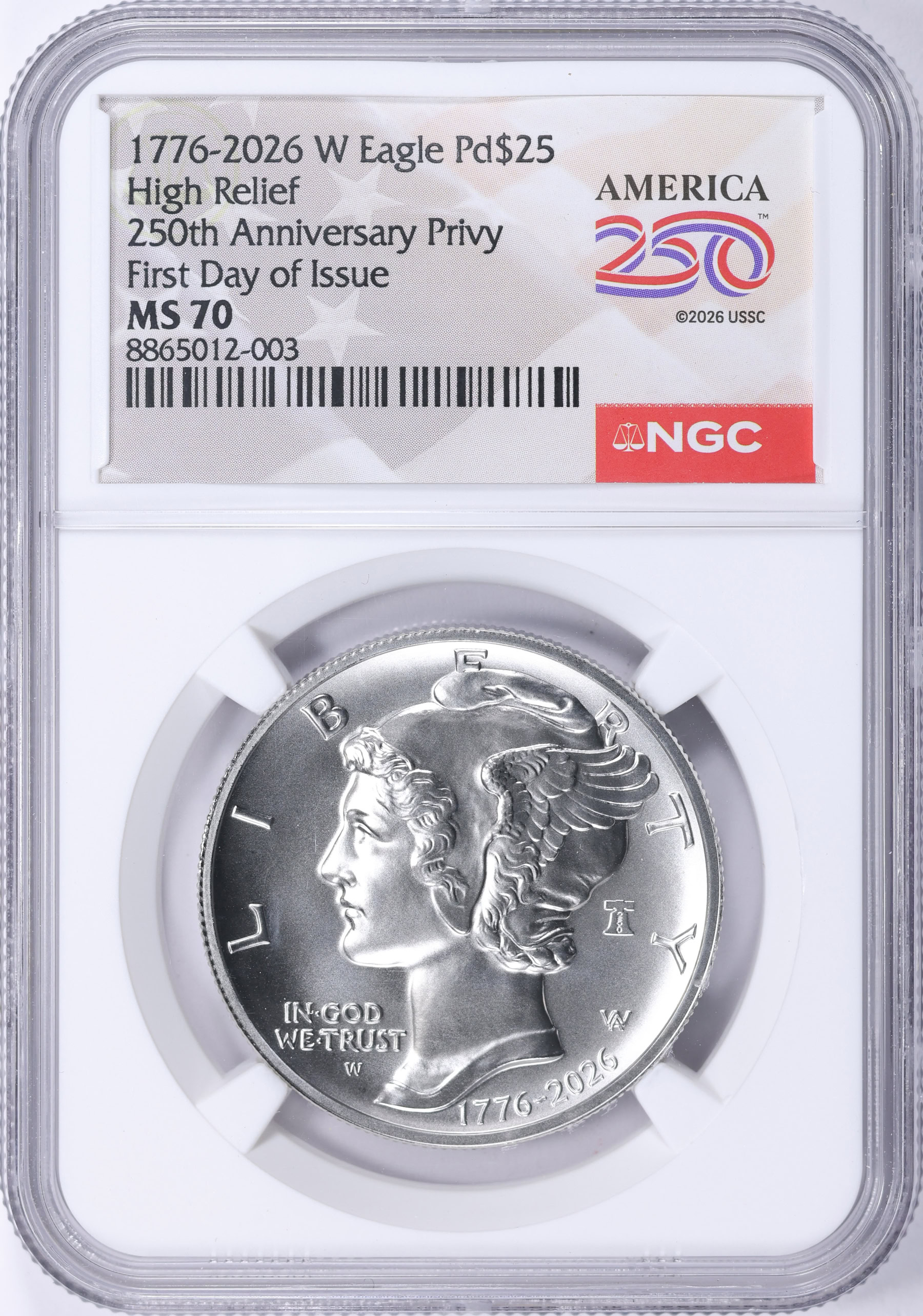 2026-W $25 American Liberty Palladium w/ Bell 250 Privy First Day
