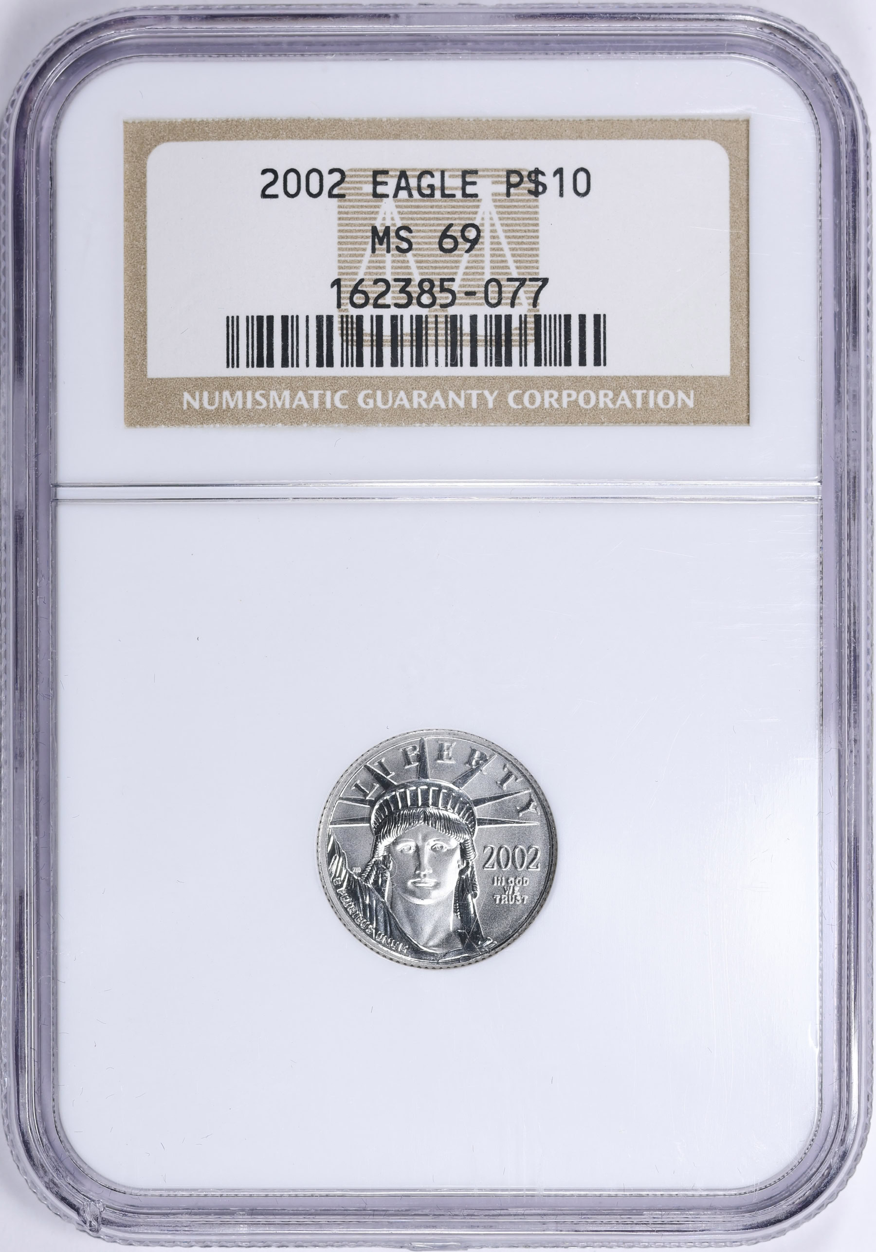 2002 $10 Tenth-Ounce Platinum American Eagle NGC MS-69 (Item