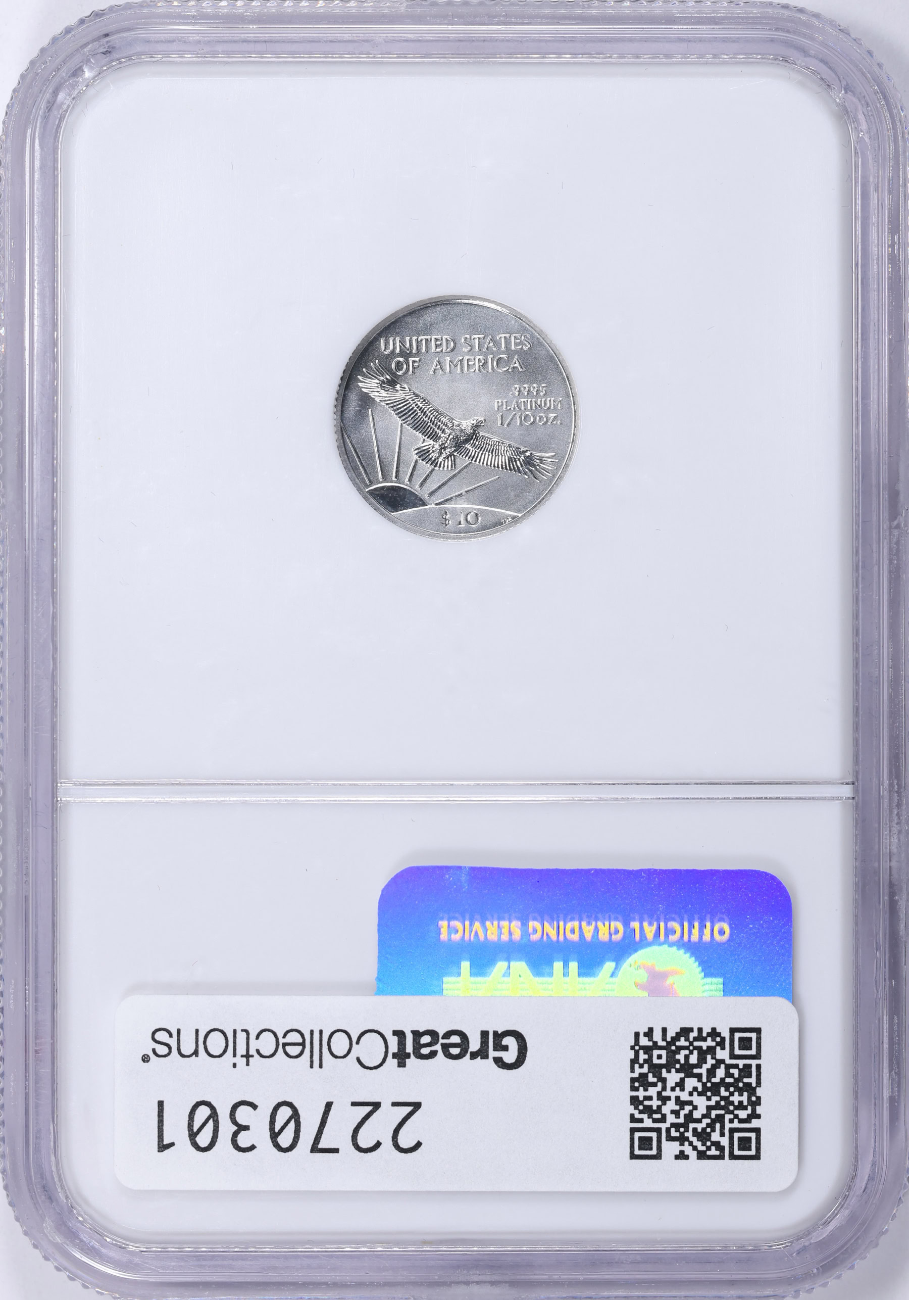 2002 $10 Tenth-Ounce Platinum American Eagle NGC MS-69 (Item