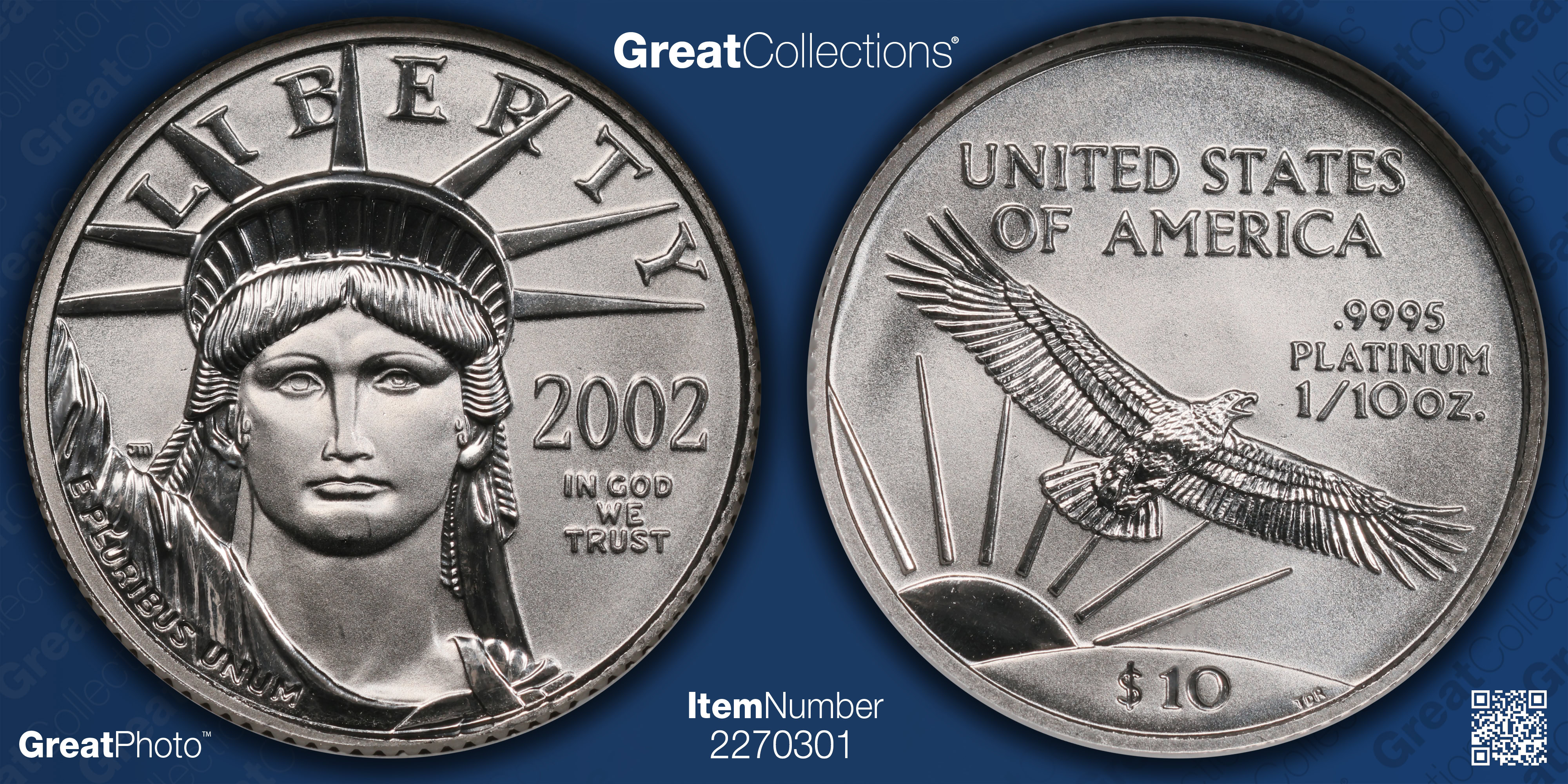 2002 $10 Tenth-Ounce Platinum American Eagle NGC MS-69 (Item