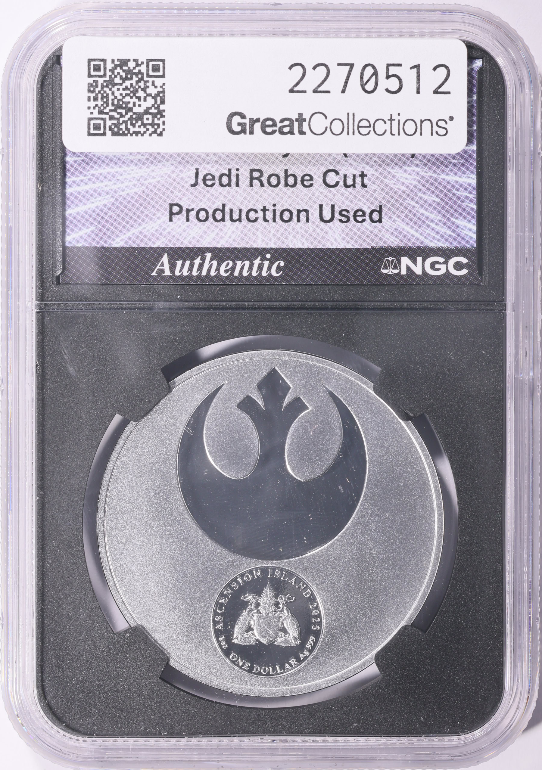 Trial Robe Ascension Island 2025 Silver $1 Force Trials Reverse Proof Colorized ...