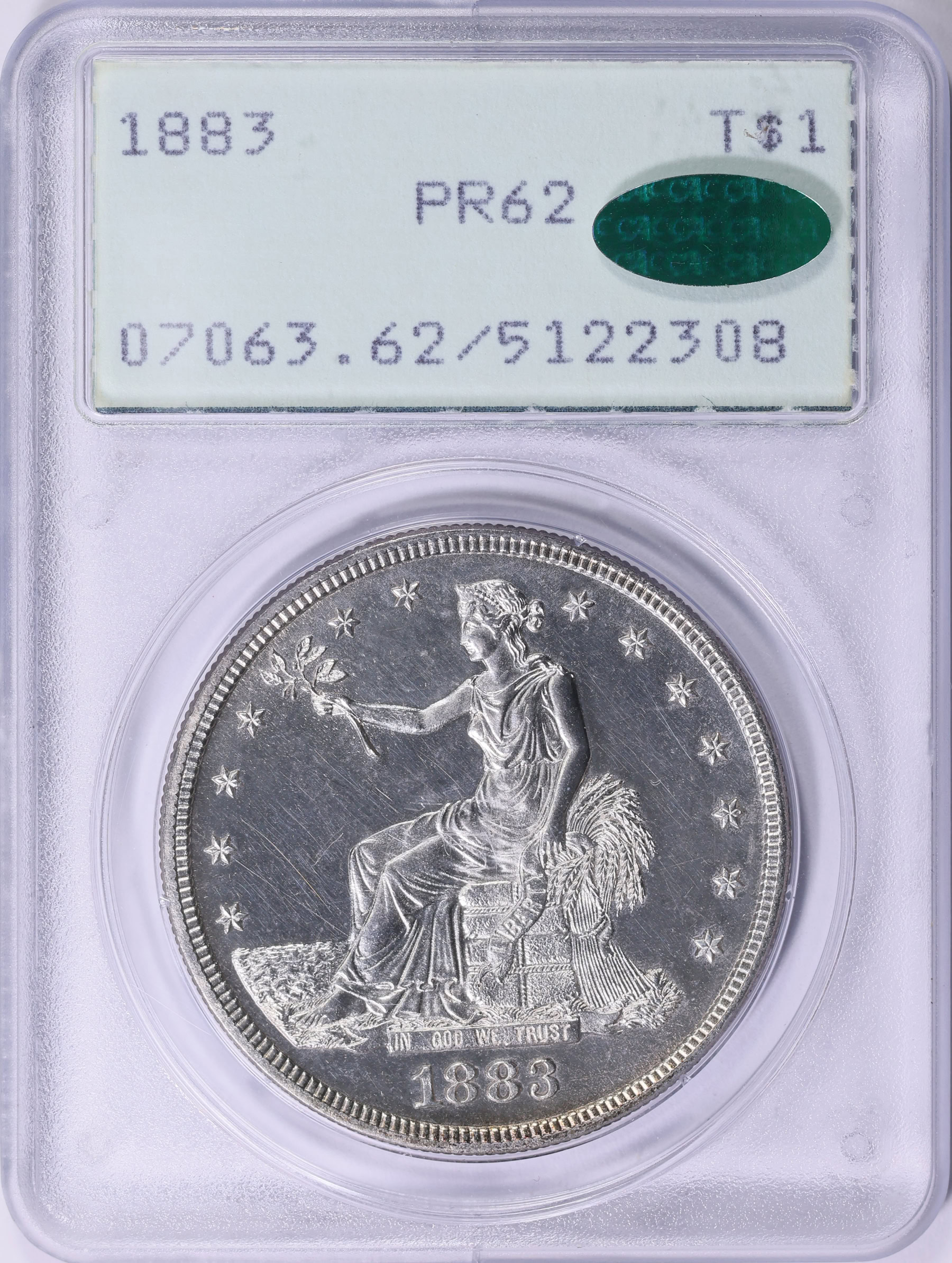 1912年 ニカラグア 銀貨　　PCGS MS62 リオグランデの風景！！ 1883 Trade Silver Dollar PCGS Proof-62 (CAC Green) OGH (1st Gen