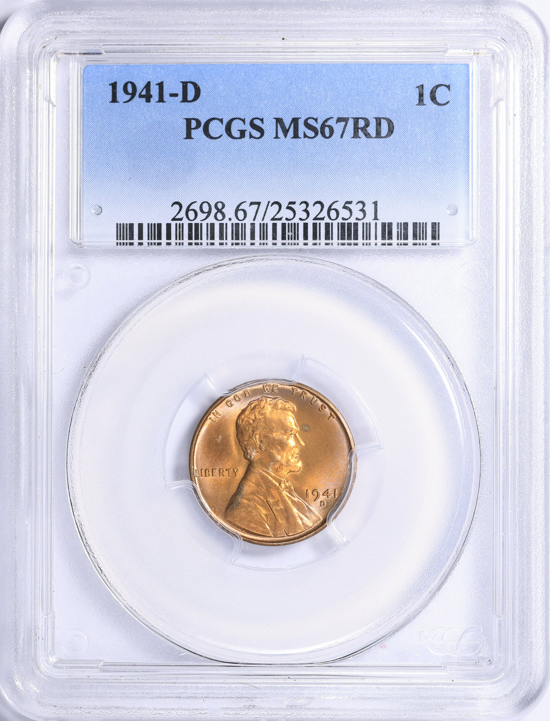 1941-D Lincoln Cent PCGS MS-67 RD (Item 2271416