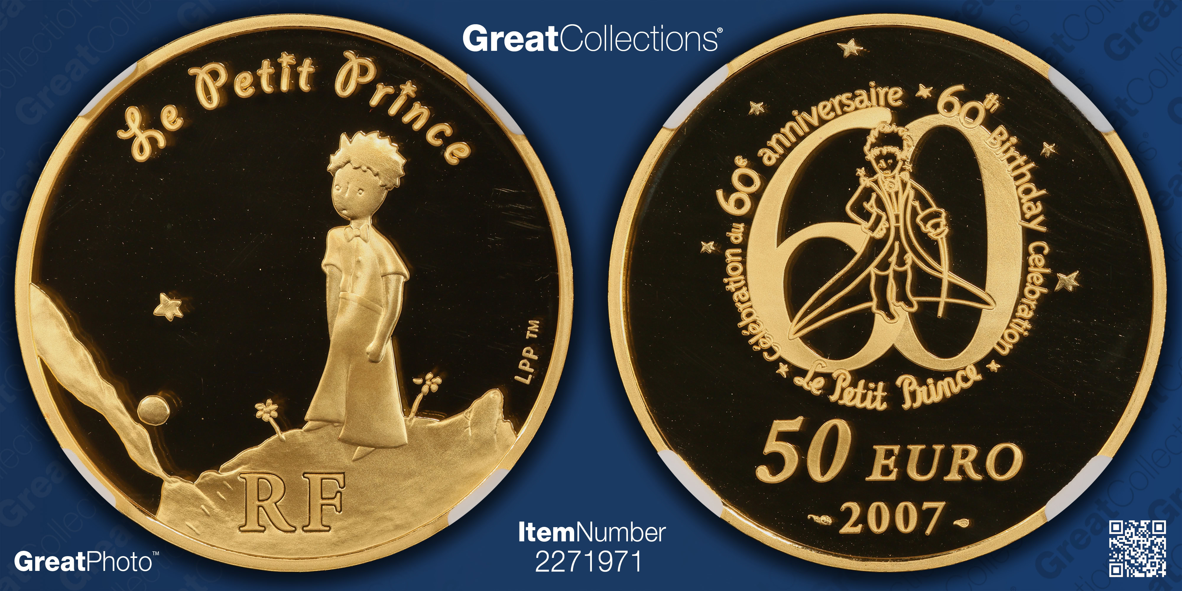 1997 フランス 10フラン 浮世絵 箱を抱える女 銀貨 NGC PF69 France 2007 Gold €50 Le Petit Prince KM-1466 NGC Proof-70 UC (AGW